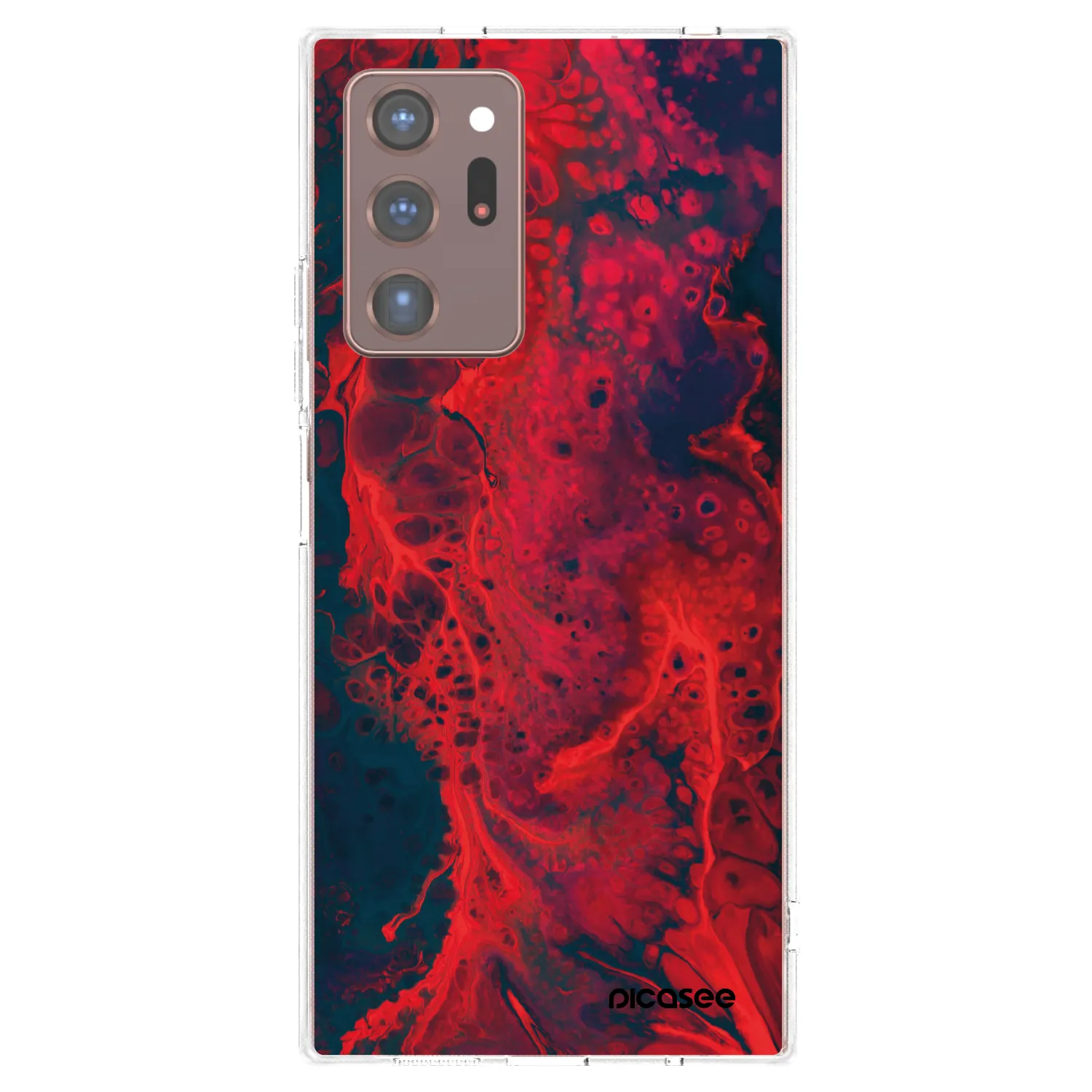 Picasee διαφανής θήκη σιλικόνης Samsung Galaxy Note 20 Ultra - Organic red