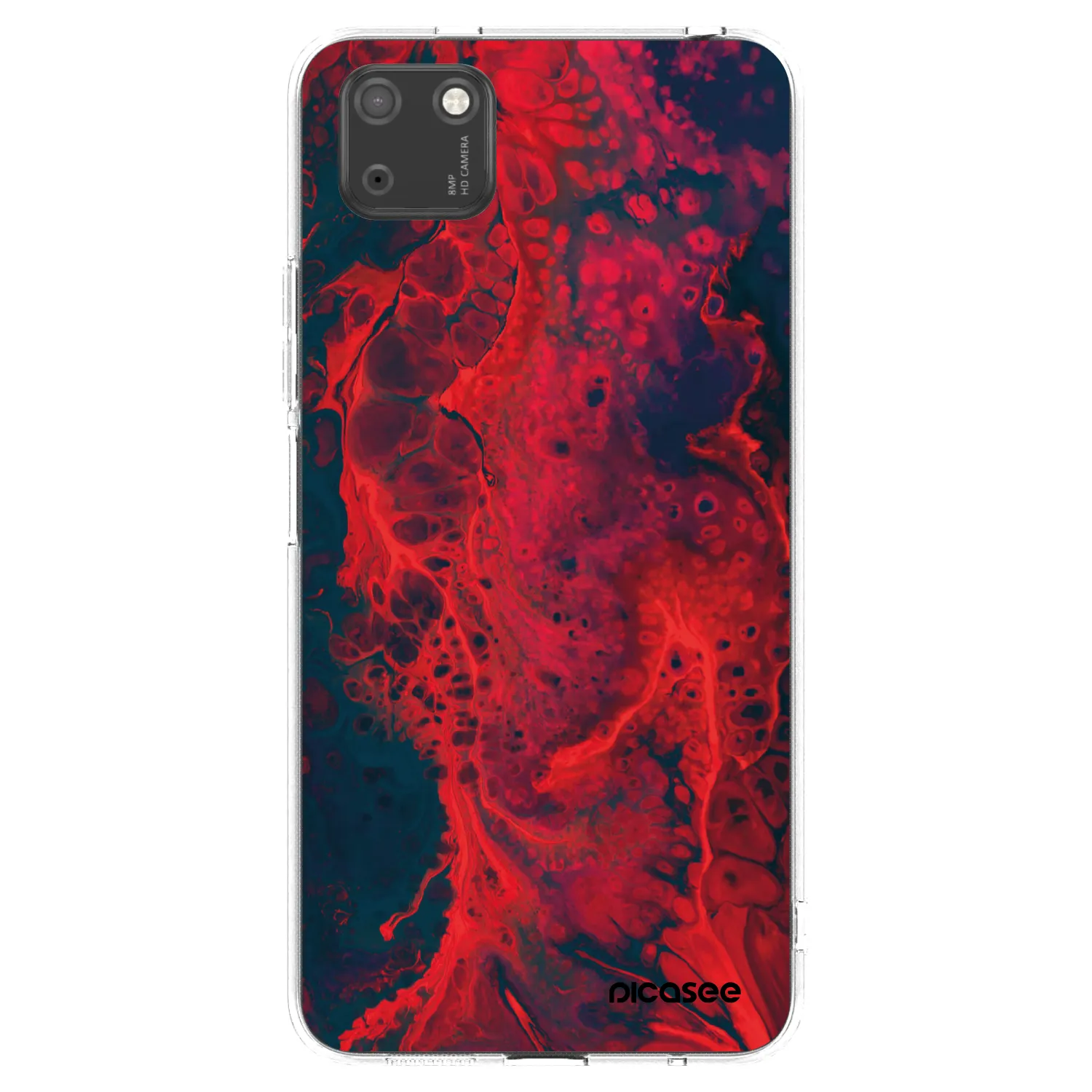 Picasee διαφανής θήκη σιλικόνης Huawei Y5P - Organic red