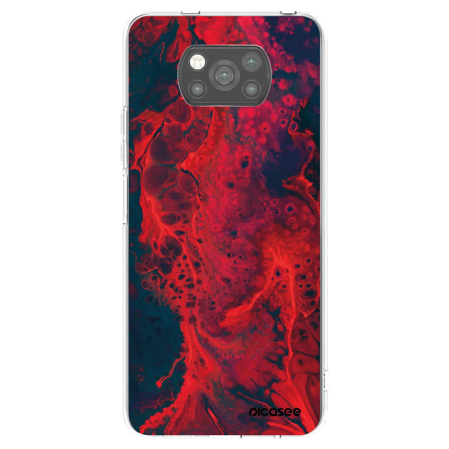 Picasee Μαύρη θήκη σιλικόνης για Xiaomi Poco X3 - Organic red