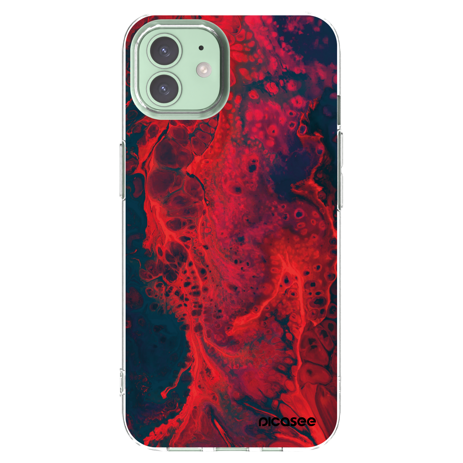 Picasee διαφανής θήκη σιλικόνης Apple iPhone 12 Pro - Organic red
