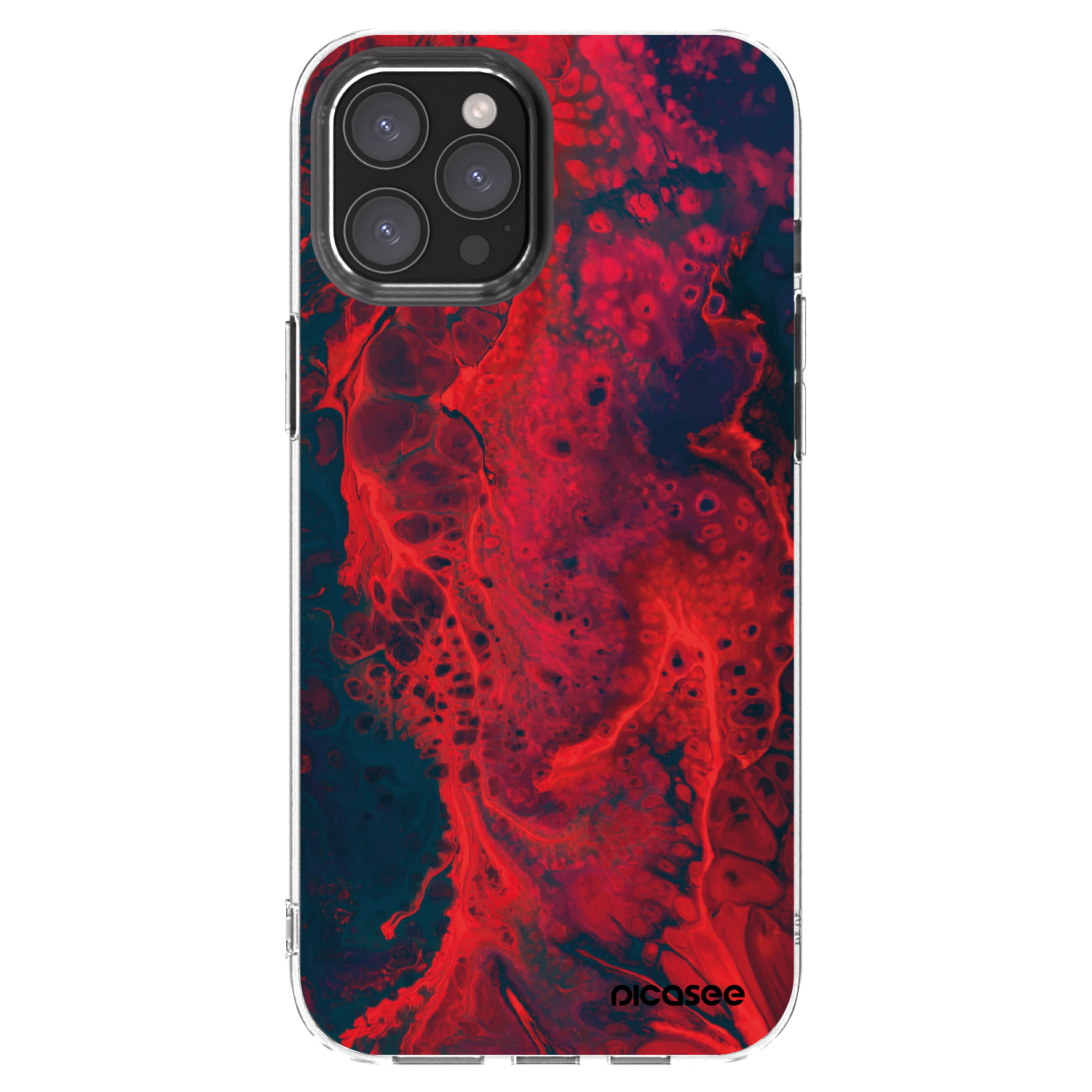 Picasee διαφανής θήκη σιλικόνης Apple iPhone 12 Pro Max - Organic red