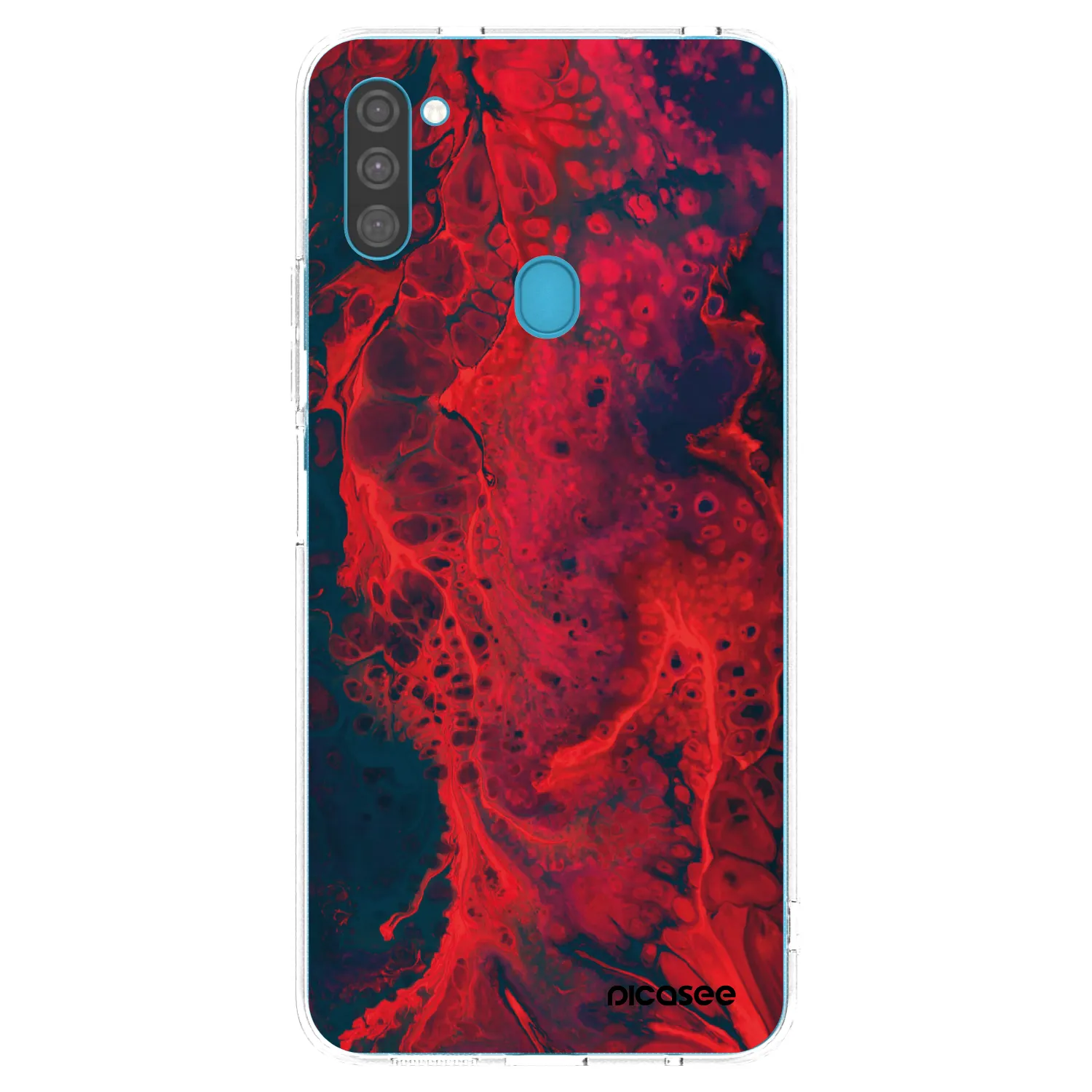 Picasee διαφανής θήκη σιλικόνης Samsung Galaxy M11 - Organic red