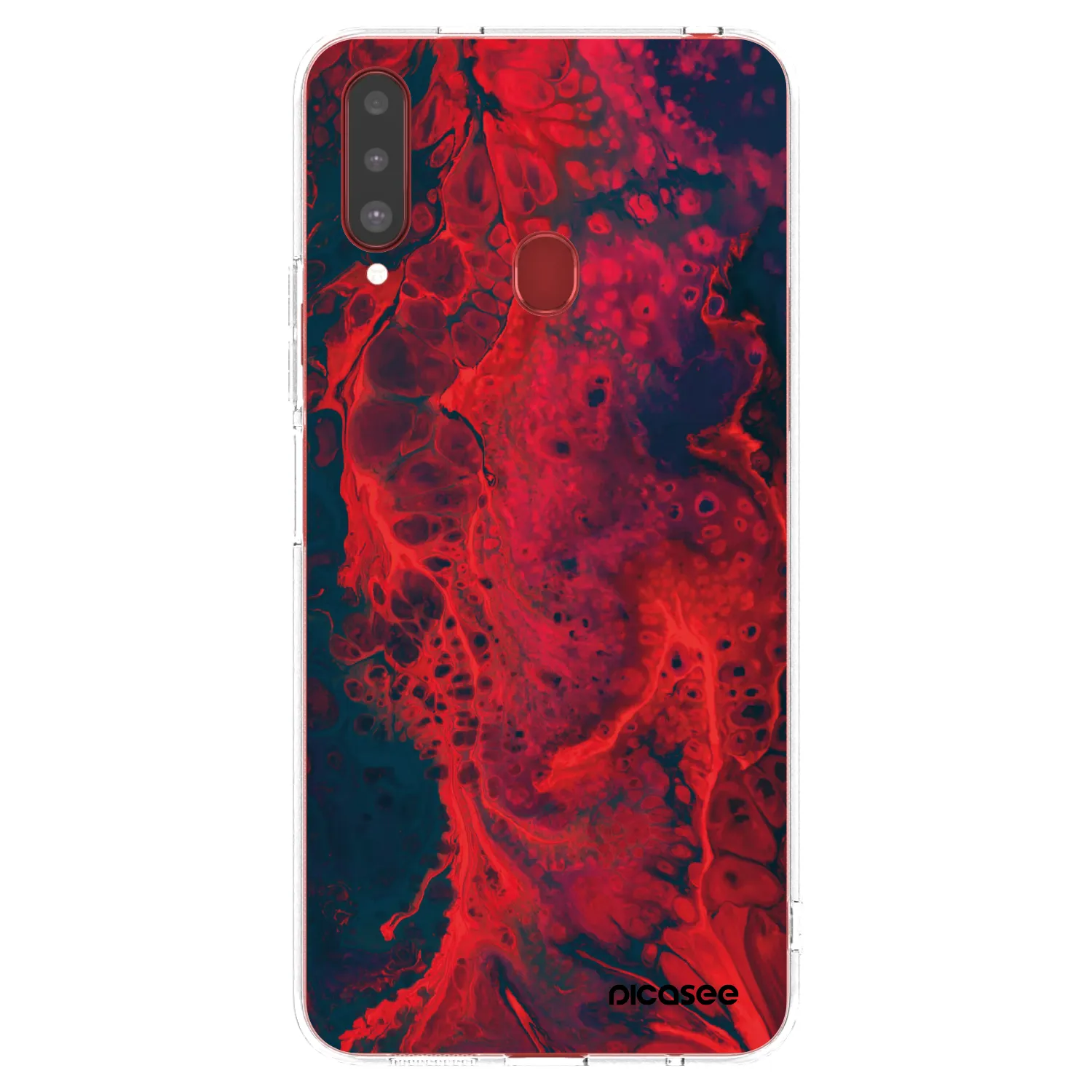Picasee διαφανής θήκη σιλικόνης Samsung Galaxy A20s - Organic red