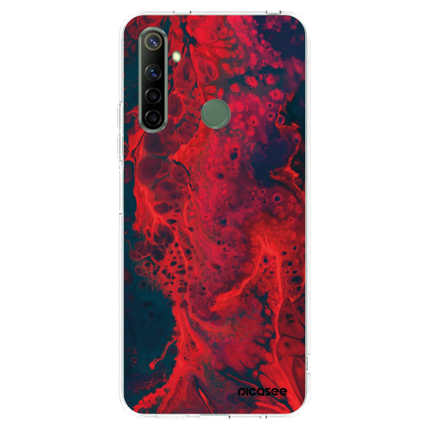 Picasee διαφανής θήκη σιλικόνης Realme 6i - Organic red