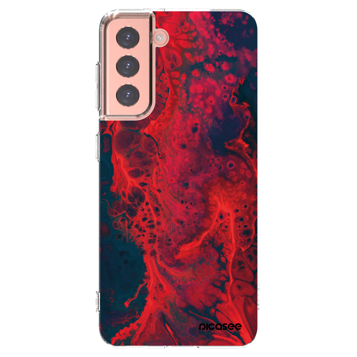 Picasee διαφανής θήκη σιλικόνης Samsung Galaxy S21 5G G991B - Organic red