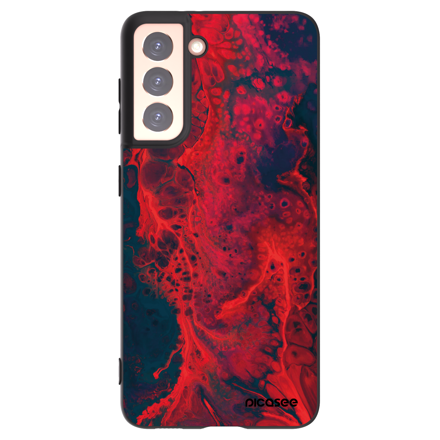 Picasee Μαύρη θήκη σιλικόνης για Samsung Galaxy S21 5G G991B - Organic red