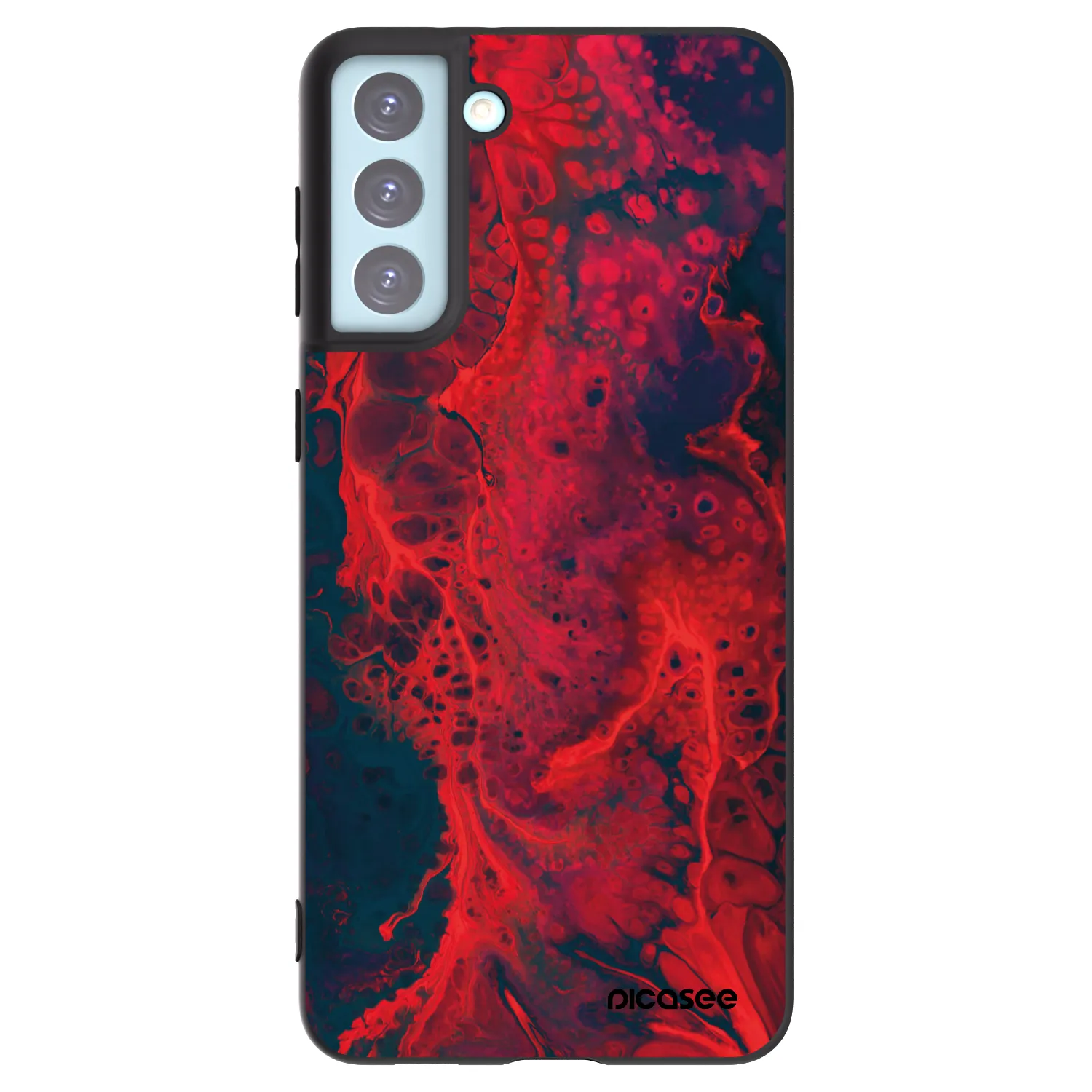 Picasee Μαύρη θήκη σιλικόνης για Samsung Galaxy S21+ 5G G996F - Organic red