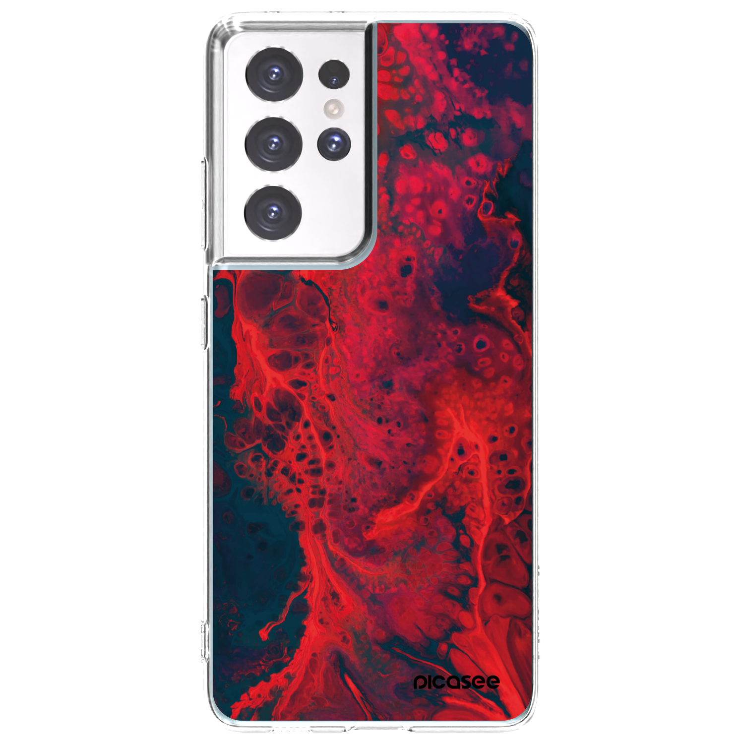 Picasee διαφανής θήκη σιλικόνης Samsung Galaxy S21 Ultra 5G G998B - Organic red