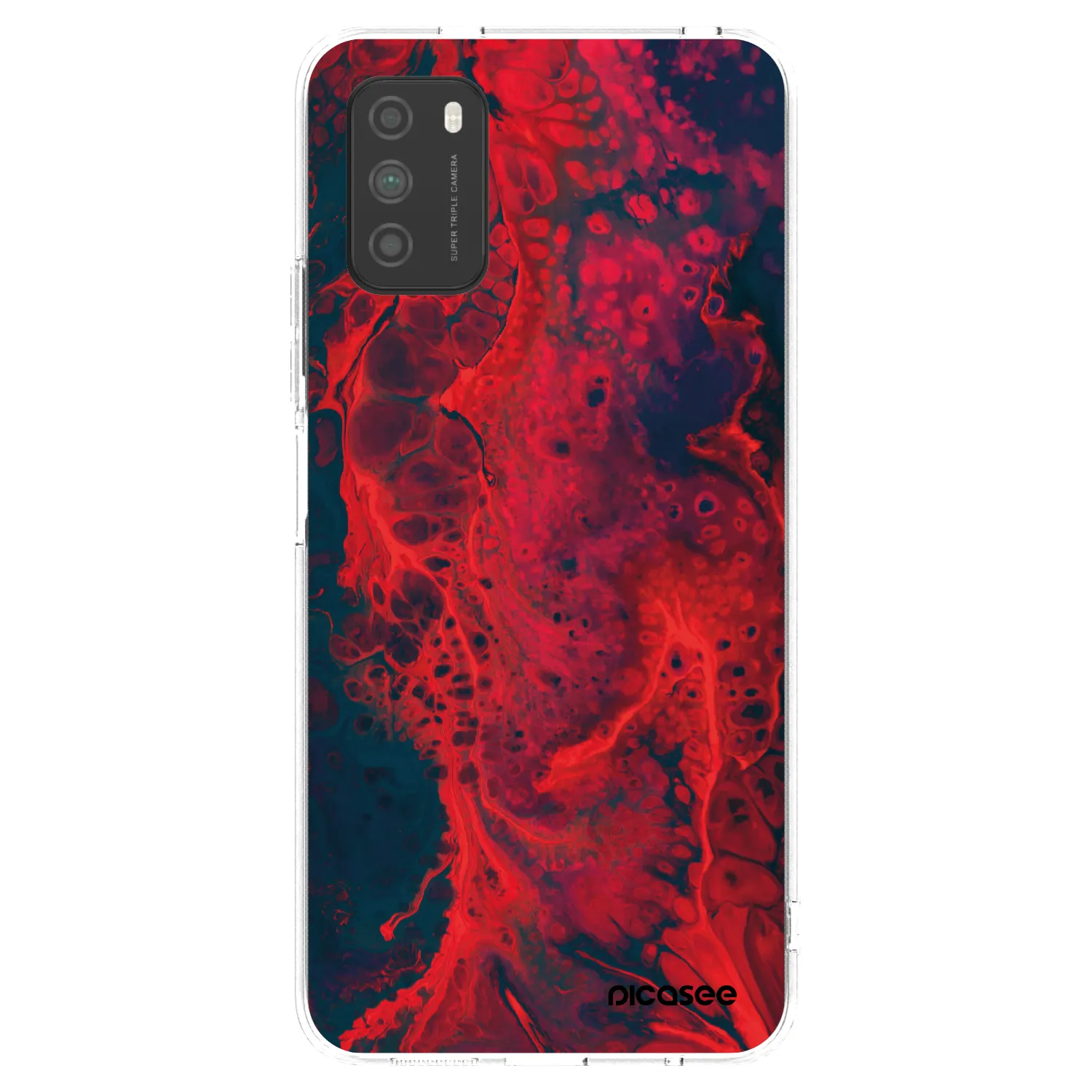 Picasee διαφανής θήκη σιλικόνης Xiaomi Poco M3 - Organic red