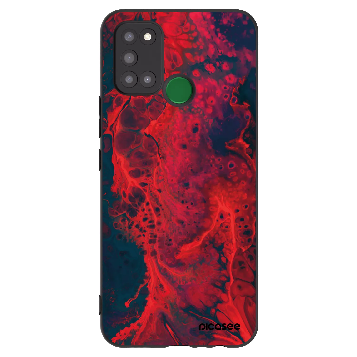 Picasee Μαύρη θήκη σιλικόνης για Realme 7i - Organic red