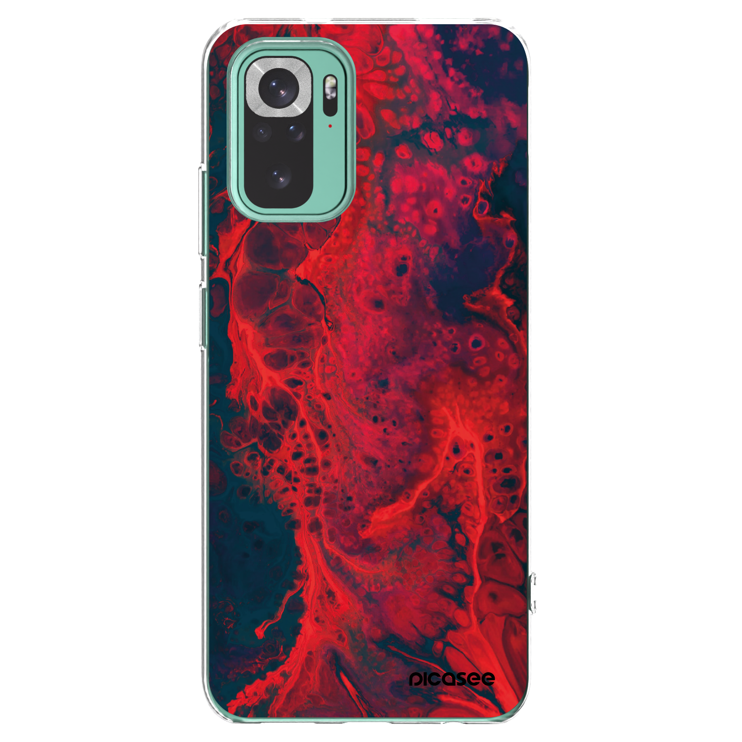 Picasee διαφανής θήκη σιλικόνης Xiaomi Redmi Note 10 Pro - Organic red