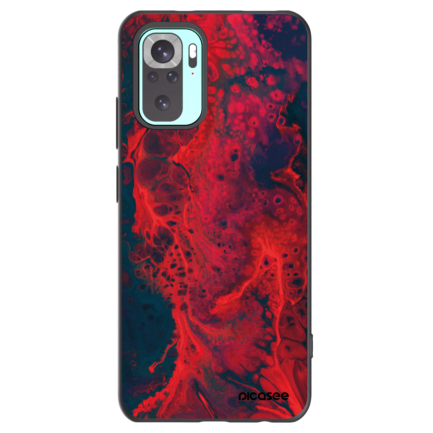Picasee Μαύρη θήκη σιλικόνης για Xiaomi Redmi Note 10 Pro - Organic red
