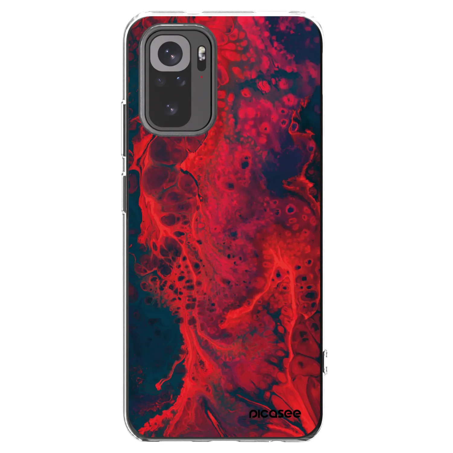Picasee διαφανής θήκη σιλικόνης Xiaomi Redmi Note 10S - Organic red