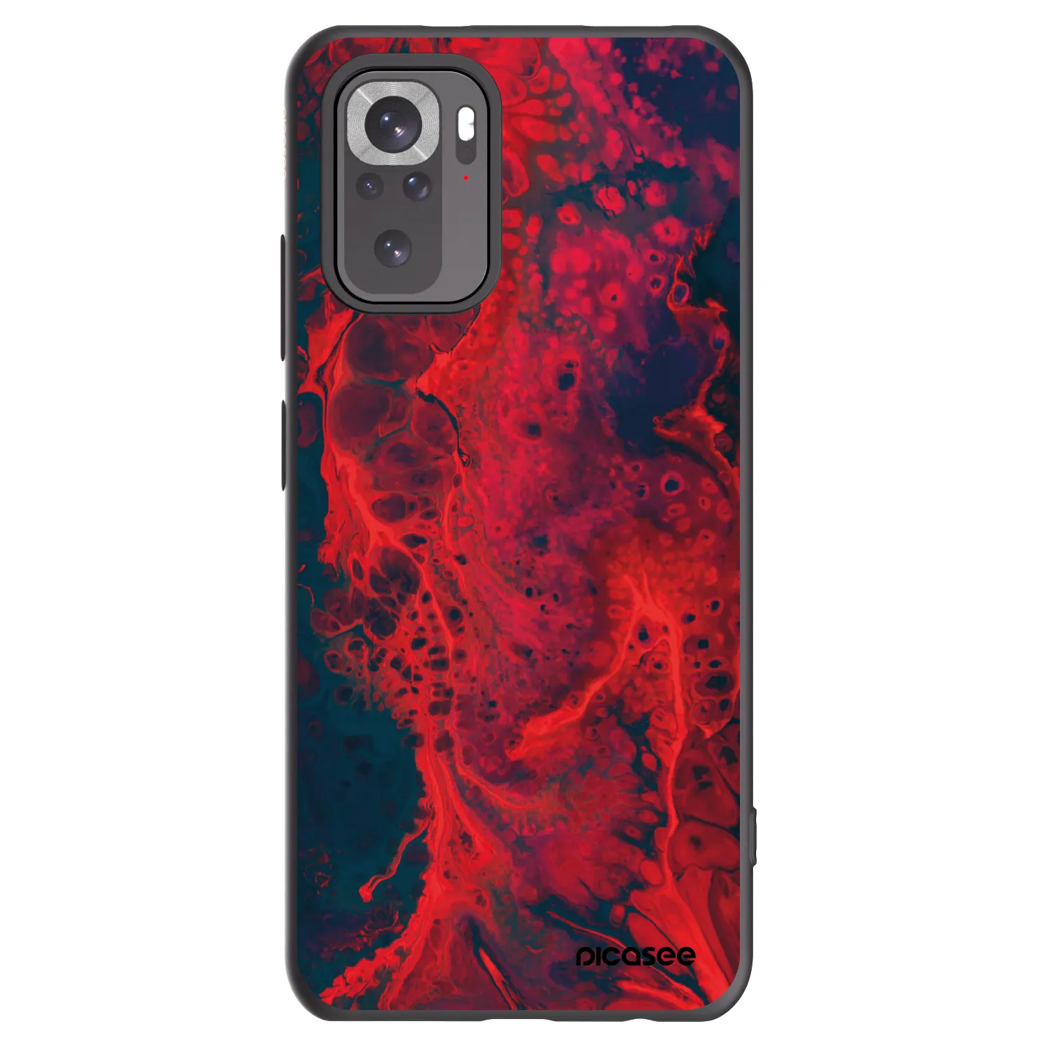 Picasee Μαύρη θήκη σιλικόνης για Xiaomi Redmi Note 10S - Organic red