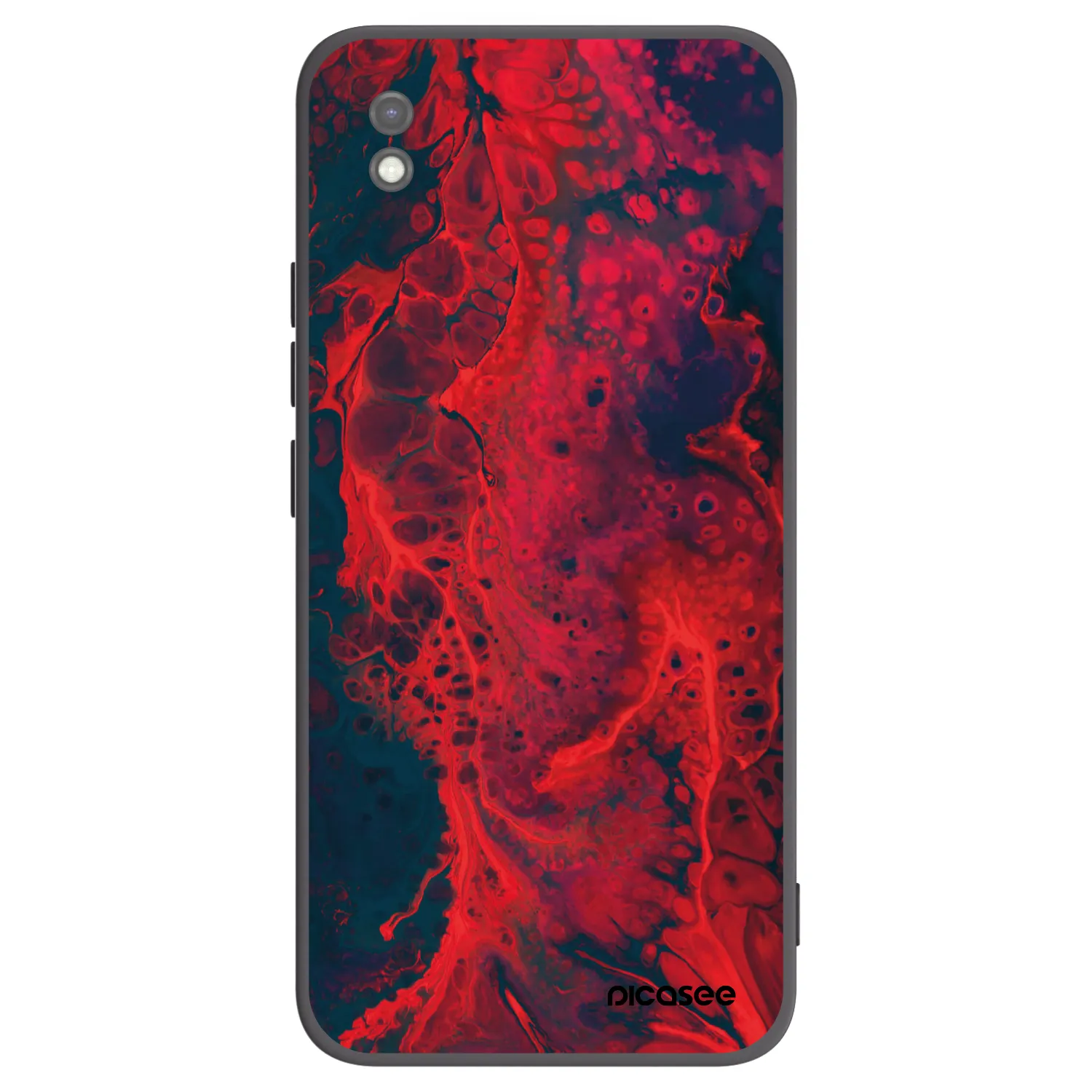 Picasee Μαύρη θήκη σιλικόνης για Xiaomi Redmi 9AT - Organic red