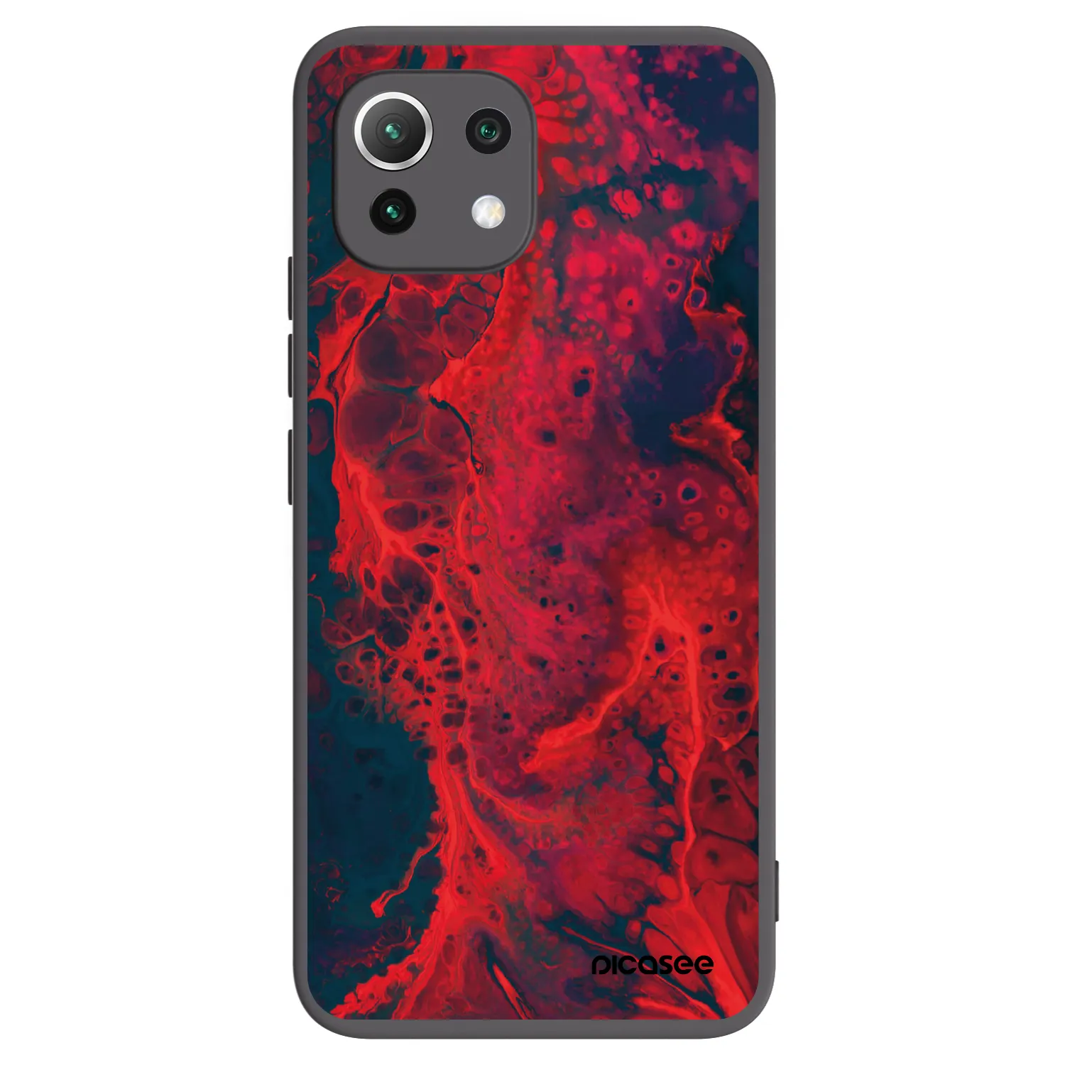 Picasee Μαύρη θήκη σιλικόνης για Xiaomi Mi 11 Lite - Organic red