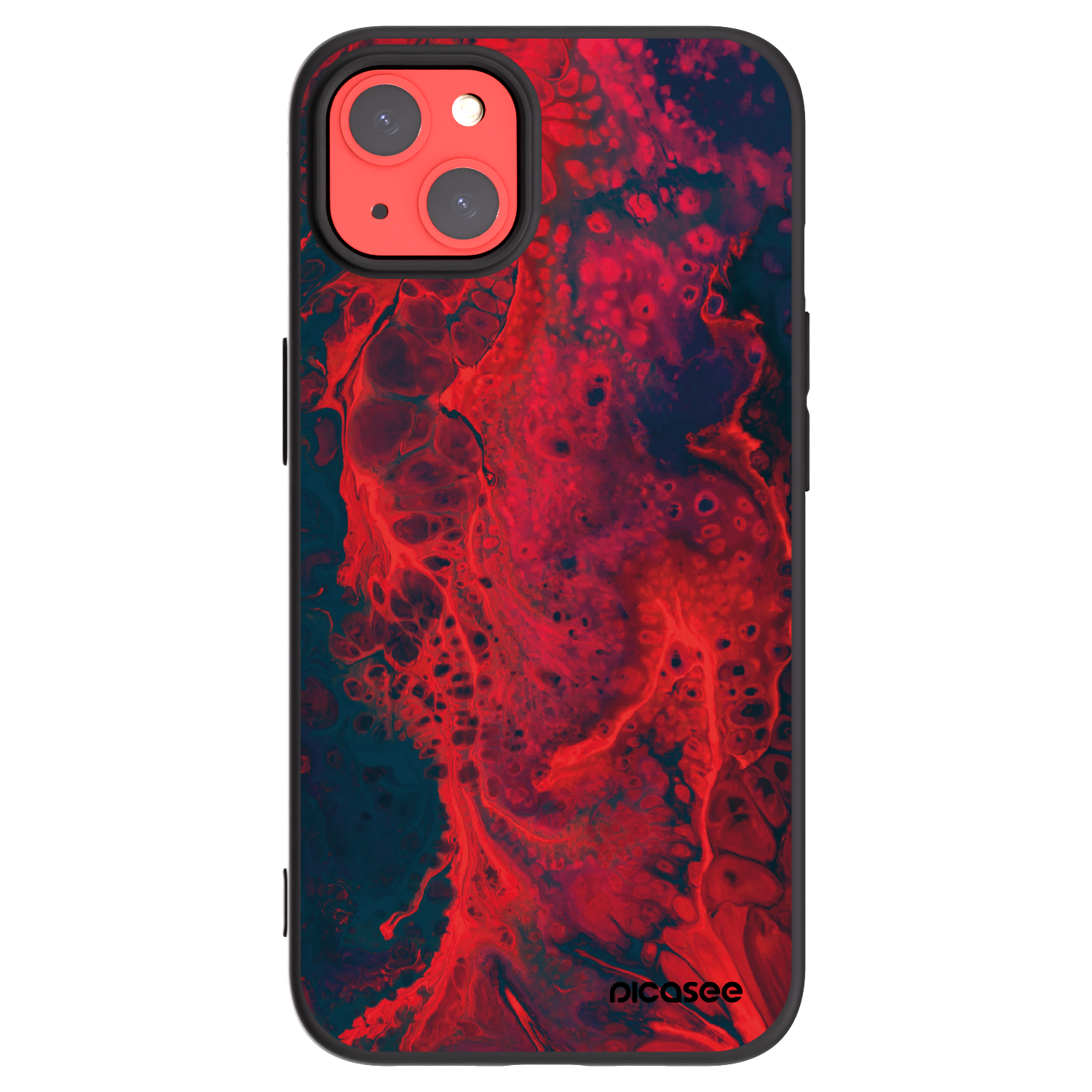 Picasee Μαύρη θήκη σιλικόνης για Apple iPhone 13 - Organic red