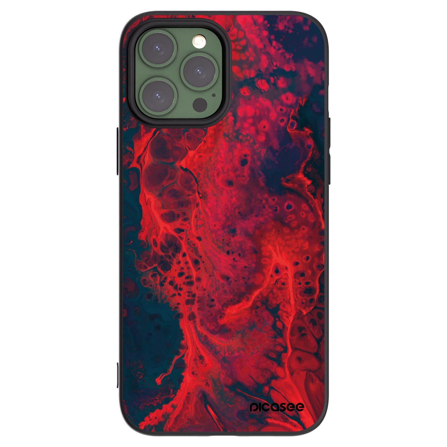 Picasee Μαύρη θήκη σιλικόνης για Apple iPhone 13 Pro Max - Organic red