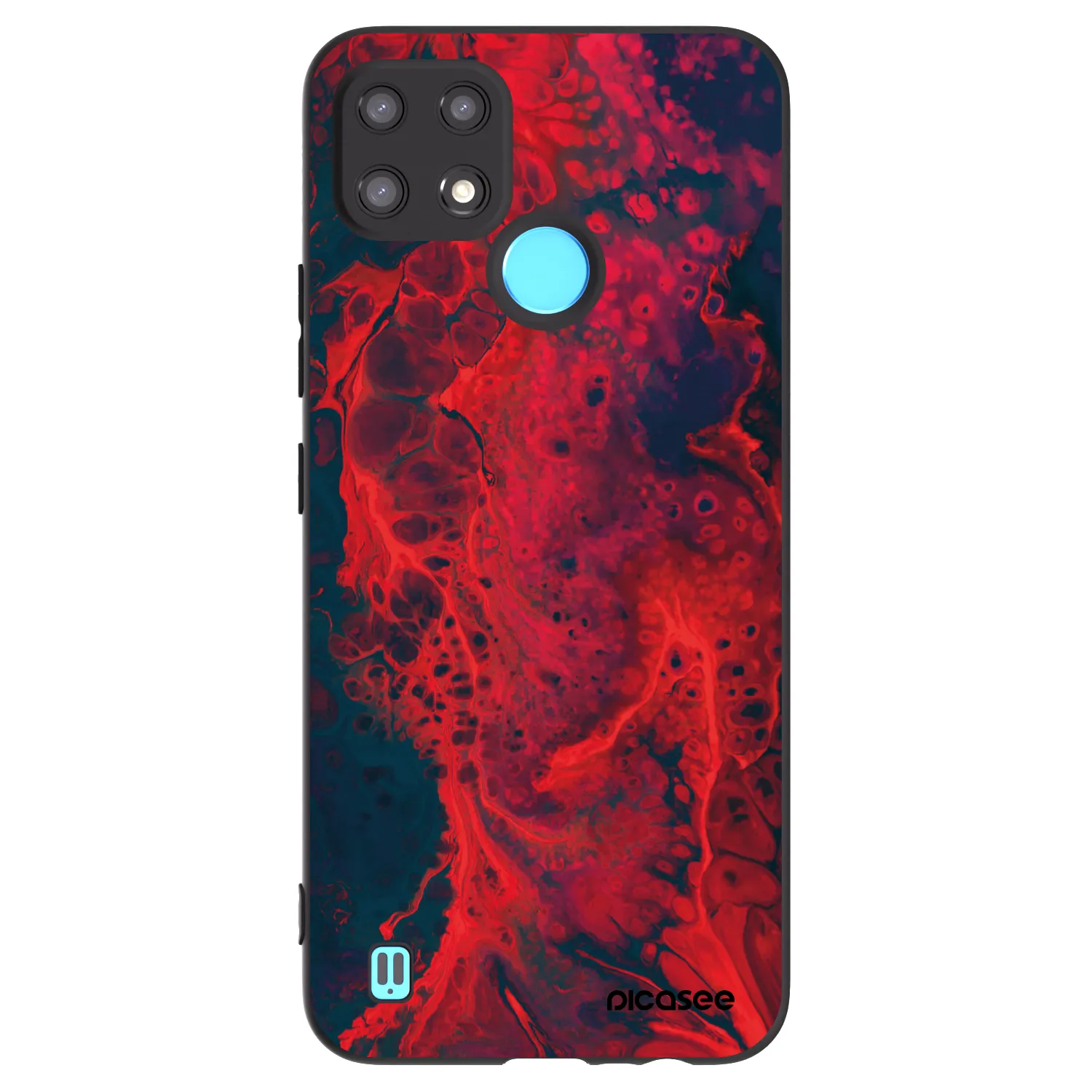 Picasee Μαύρη θήκη σιλικόνης για Realme C21 - Organic red