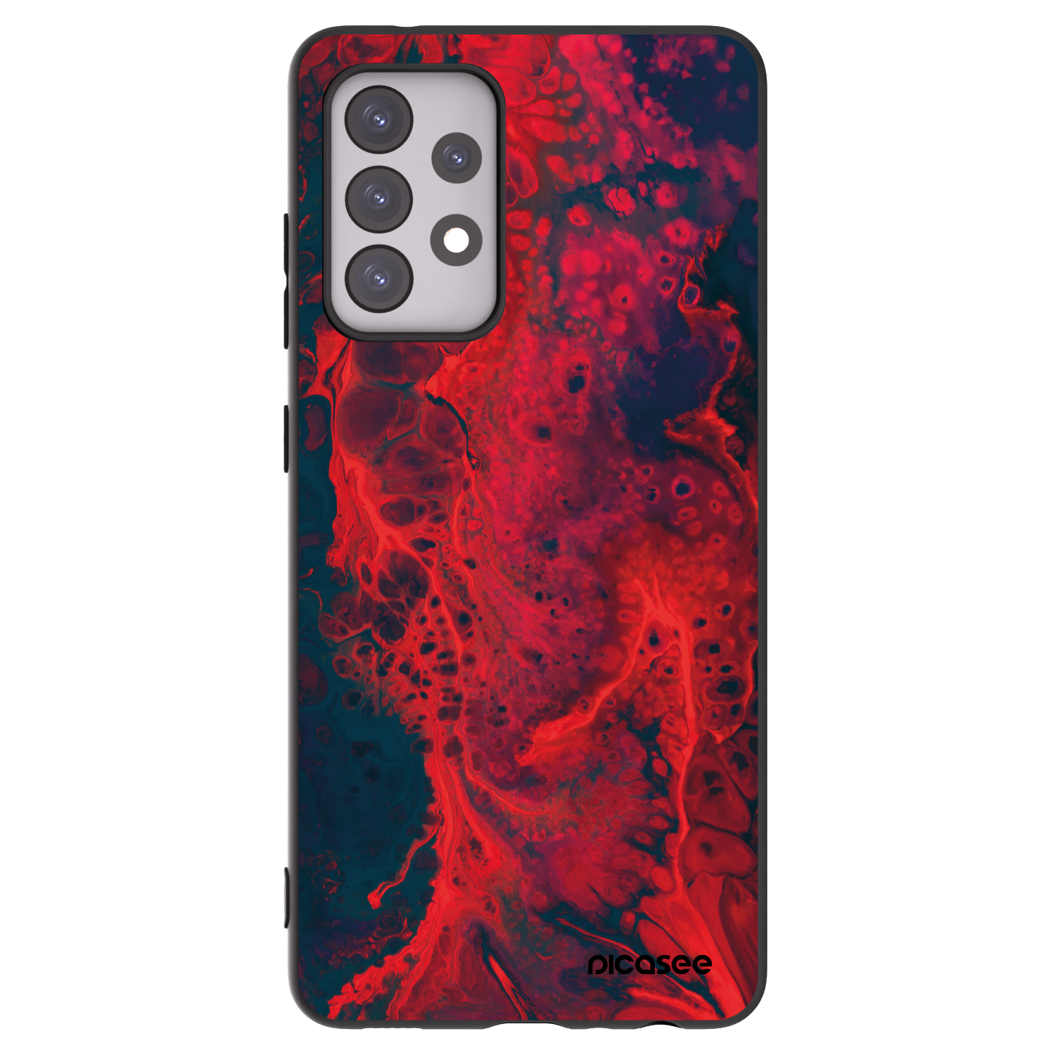 Picasee Μαύρη θήκη σιλικόνης για Samsung Galaxy A52s 5G A528B - Organic red
