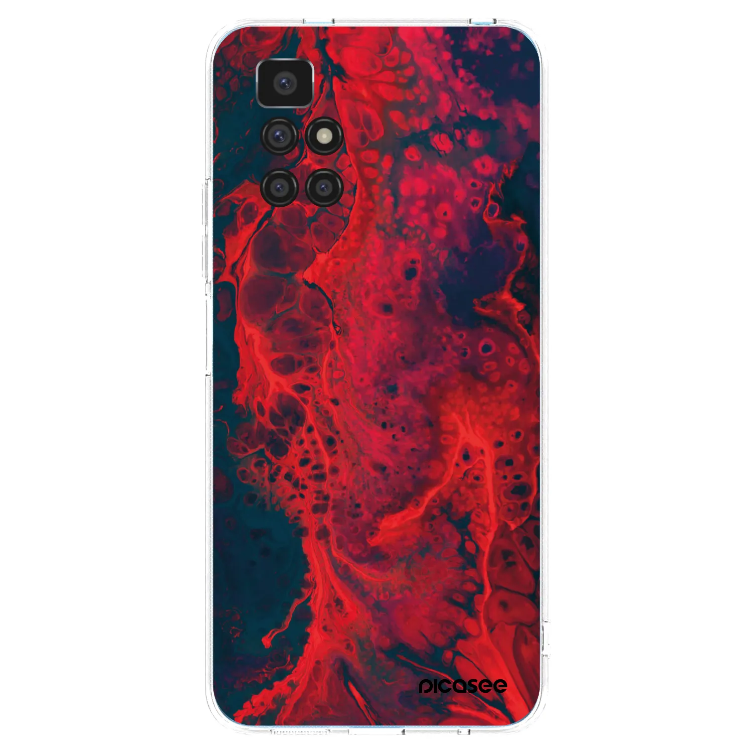 Picasee διαφανής θήκη σιλικόνης Xiaomi Redmi 10 - Organic red