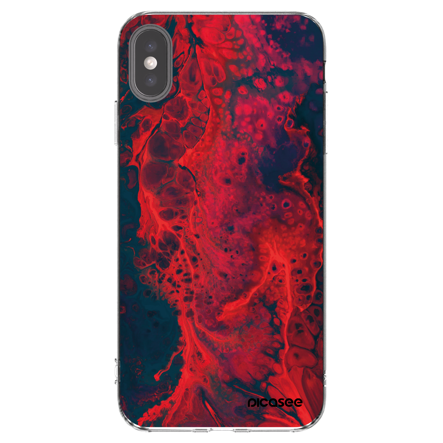 Picasee διαφανής θήκη σιλικόνης Apple iPhone XS Max - Organic red