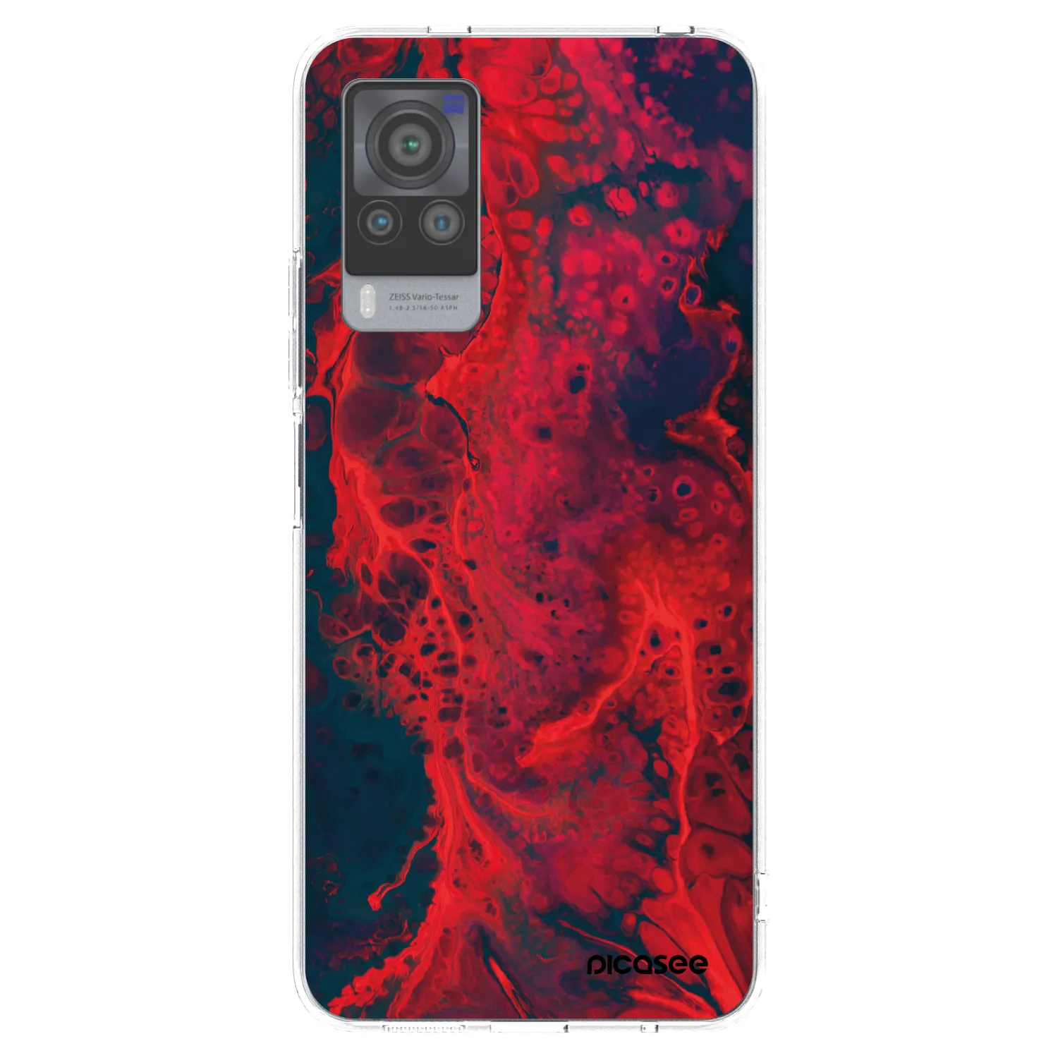 Picasee διαφανής θήκη σιλικόνης Vivo X60 Pro 5G - Organic red