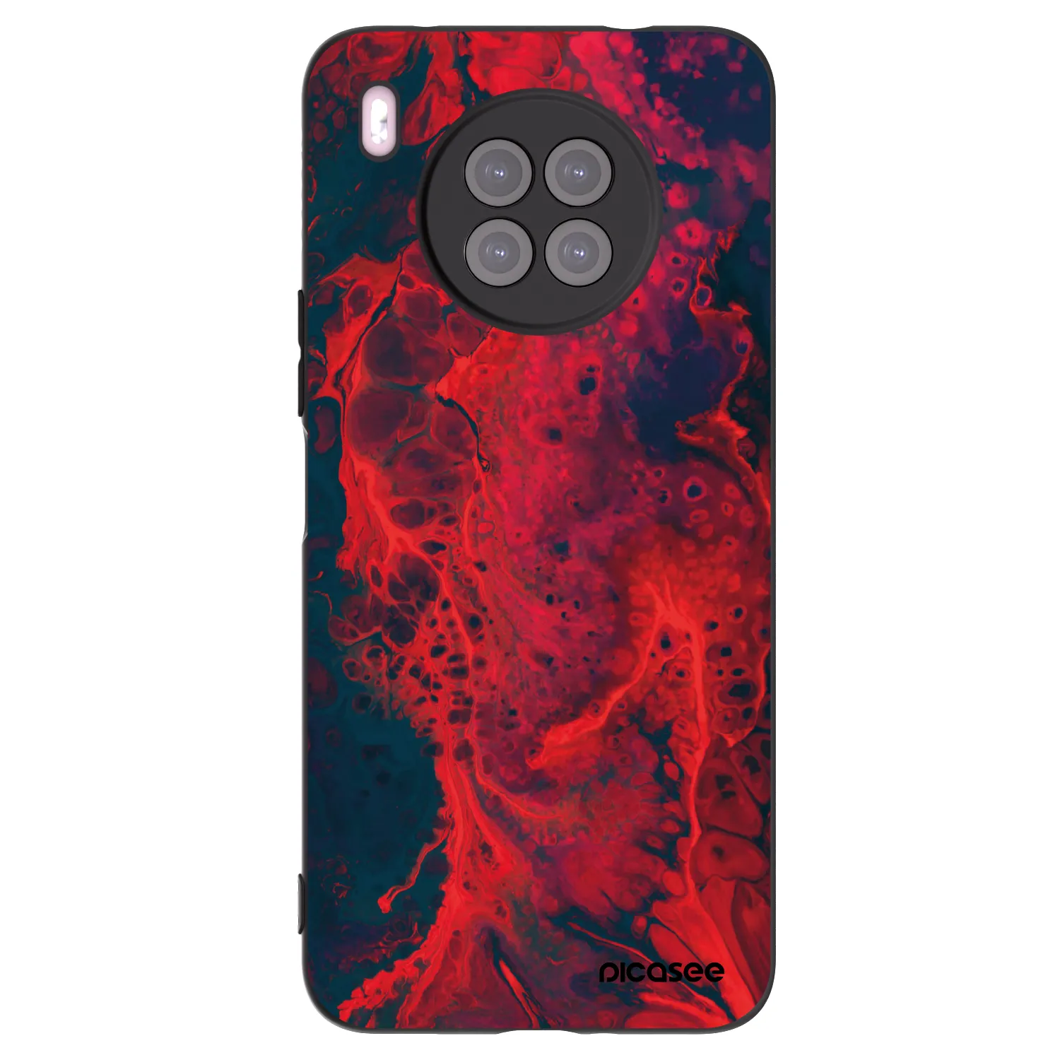 Picasee Μαύρη θήκη σιλικόνης για Huawei Nova 8i - Organic red