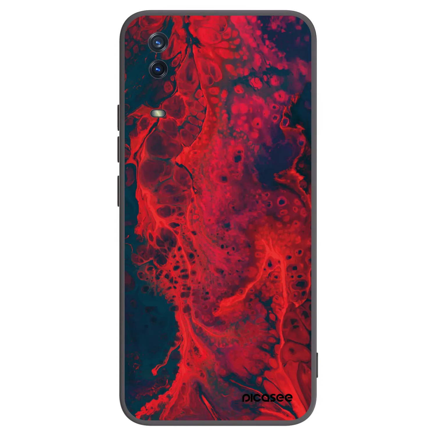 Picasee Μαύρη θήκη σιλικόνης για Vivo Y11s - Organic red