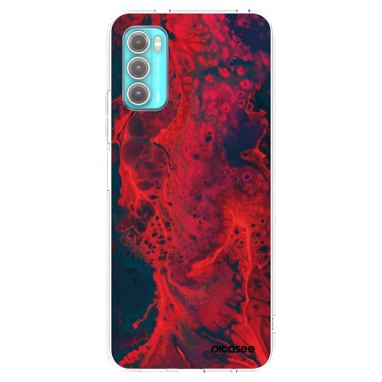 Picasee διαφανής θήκη σιλικόνης Motorola Moto G60 - Organic red