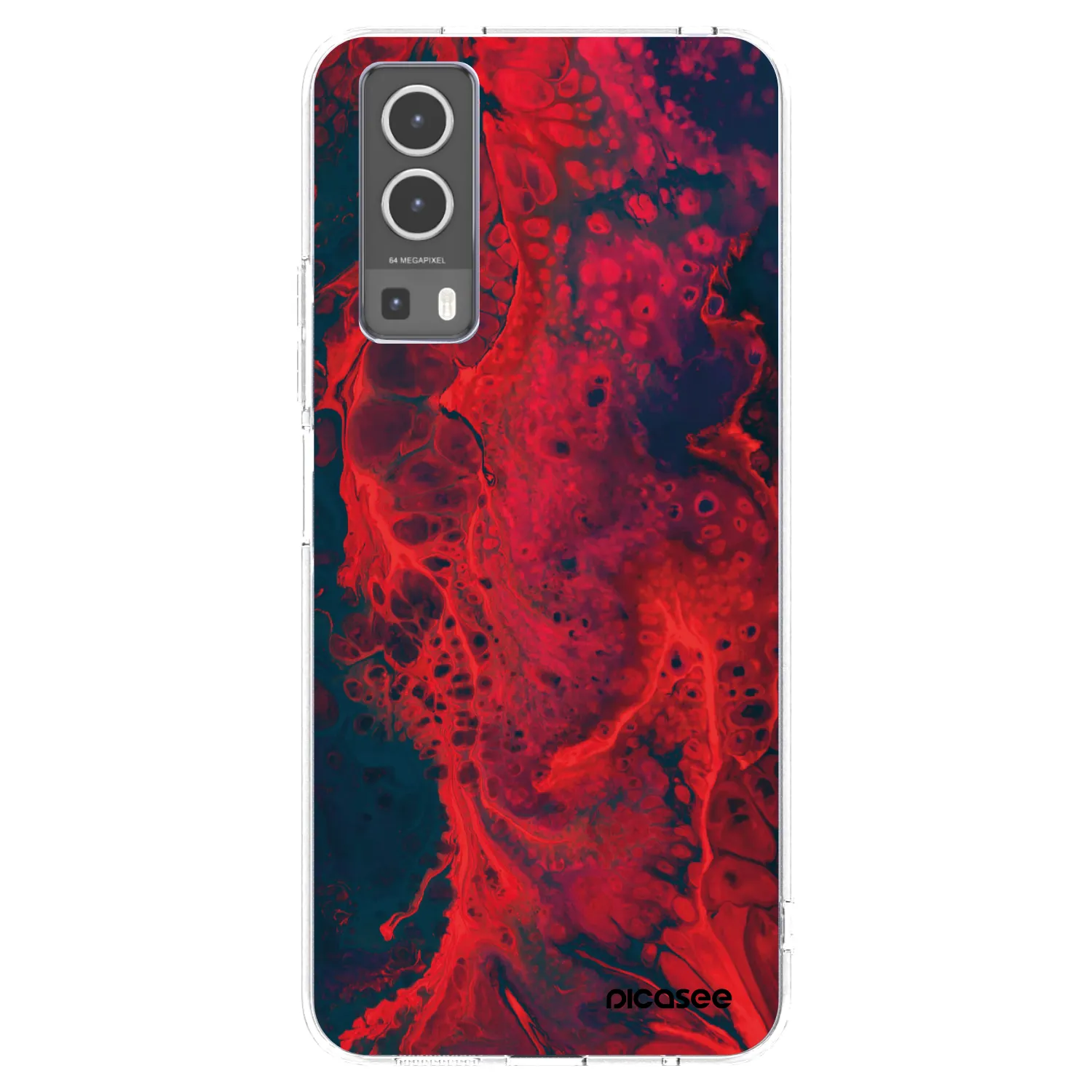 Picasee διαφανής θήκη σιλικόνης Vivo Y72 5G - Organic red