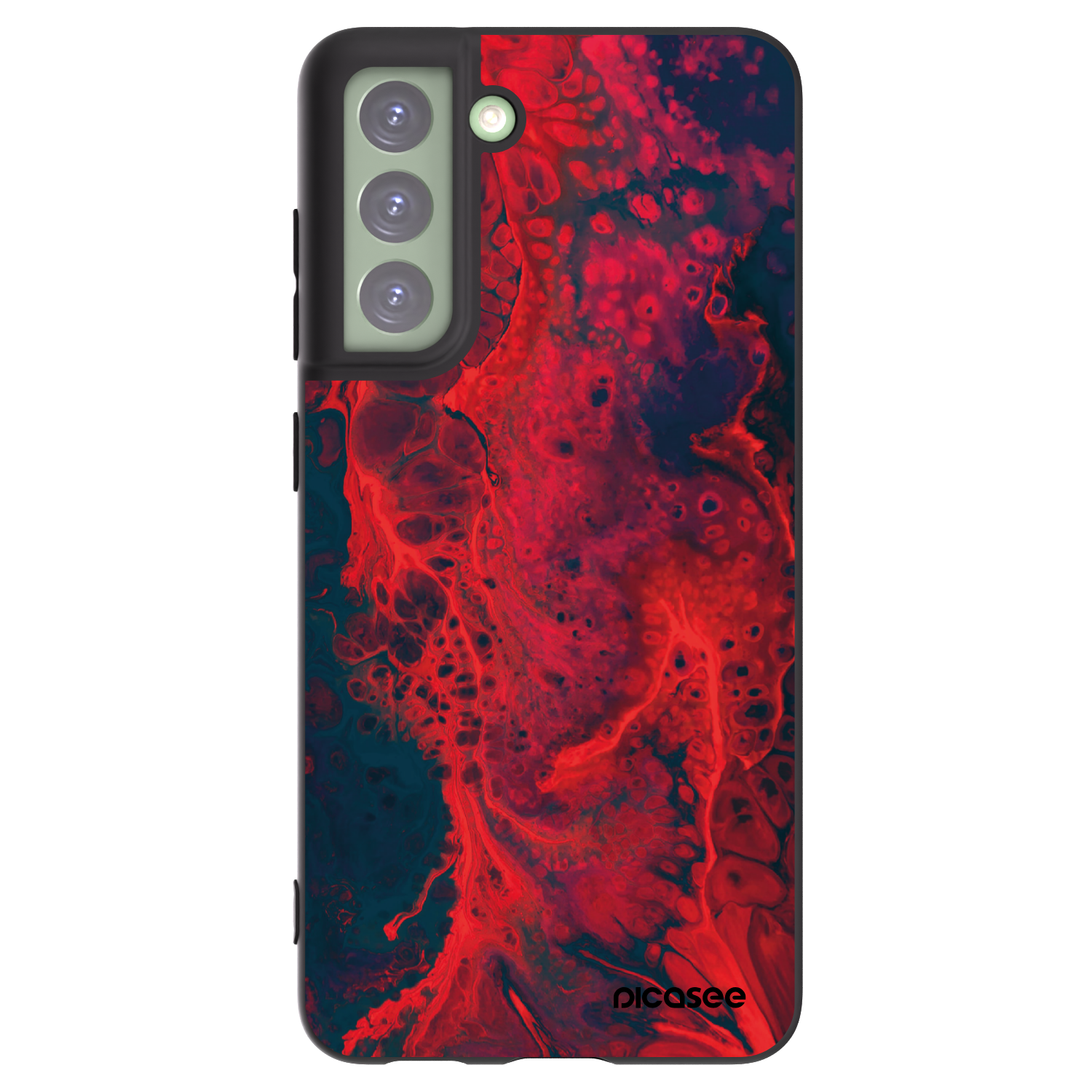 Picasee Μαύρη θήκη σιλικόνης για Samsung Galaxy S21 FE 5G - Organic red