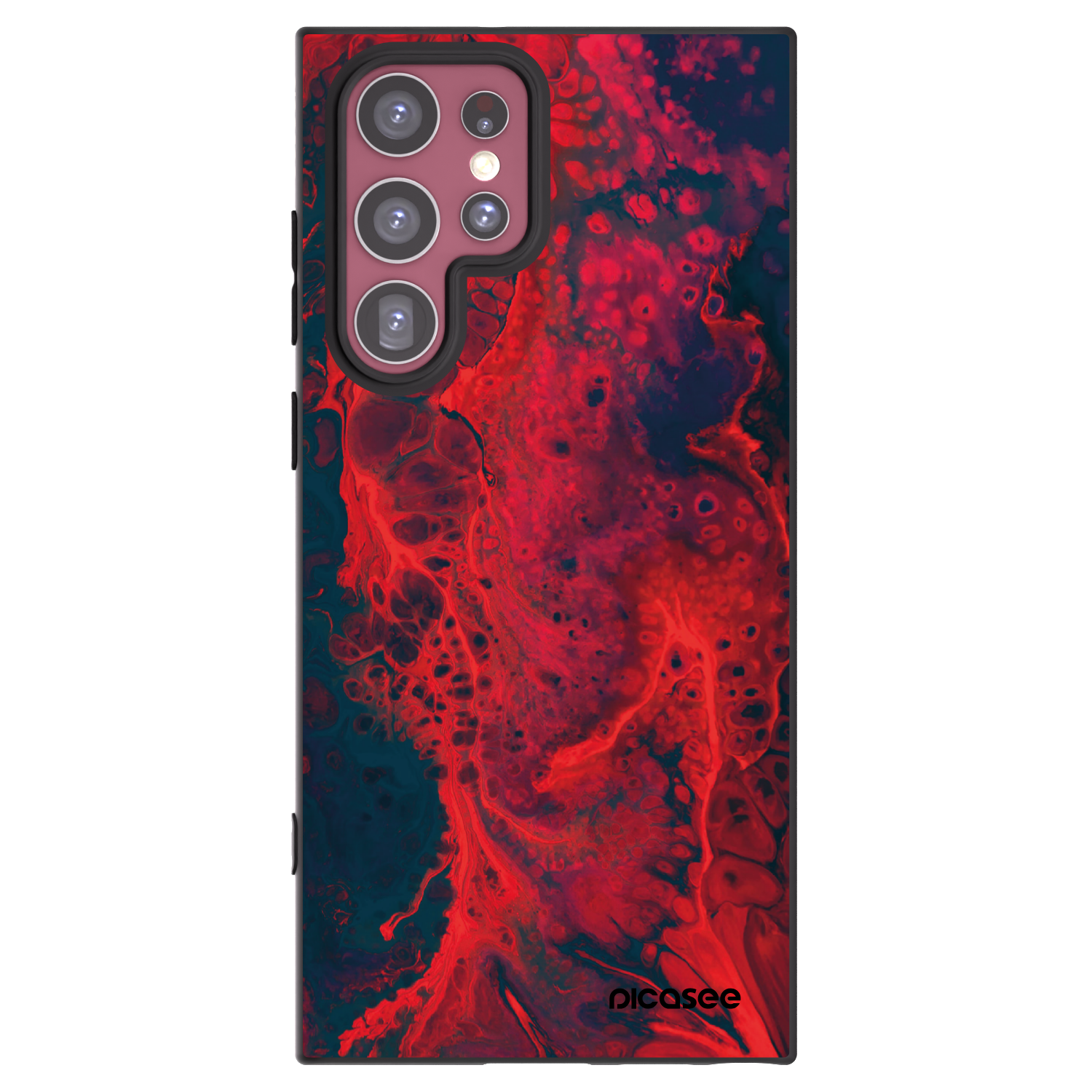 Picasee Μαύρη θήκη σιλικόνης για Samsung Galaxy S22 Ultra 5G - Organic red