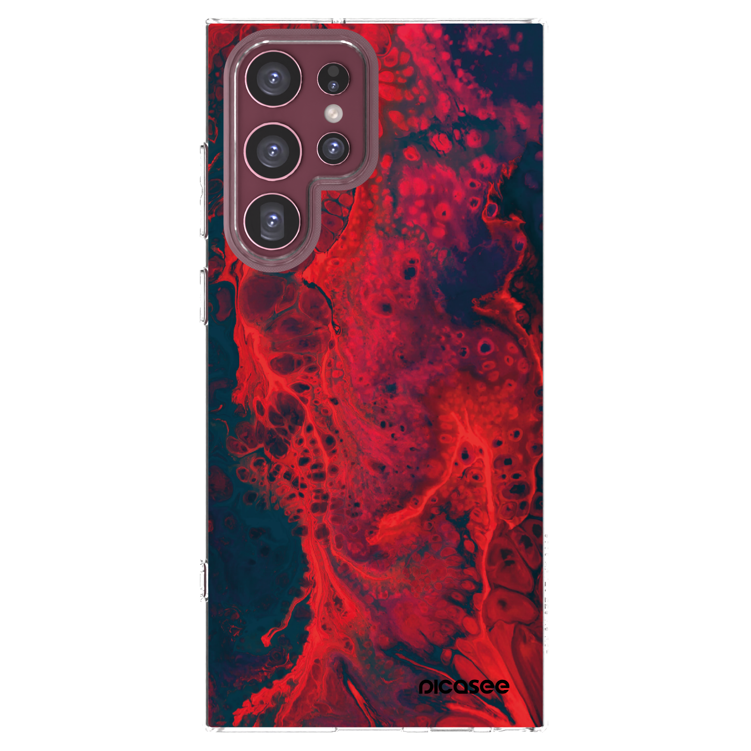 Picasee διαφανής θήκη σιλικόνης Samsung Galaxy S22 Ultra 5G - Organic red