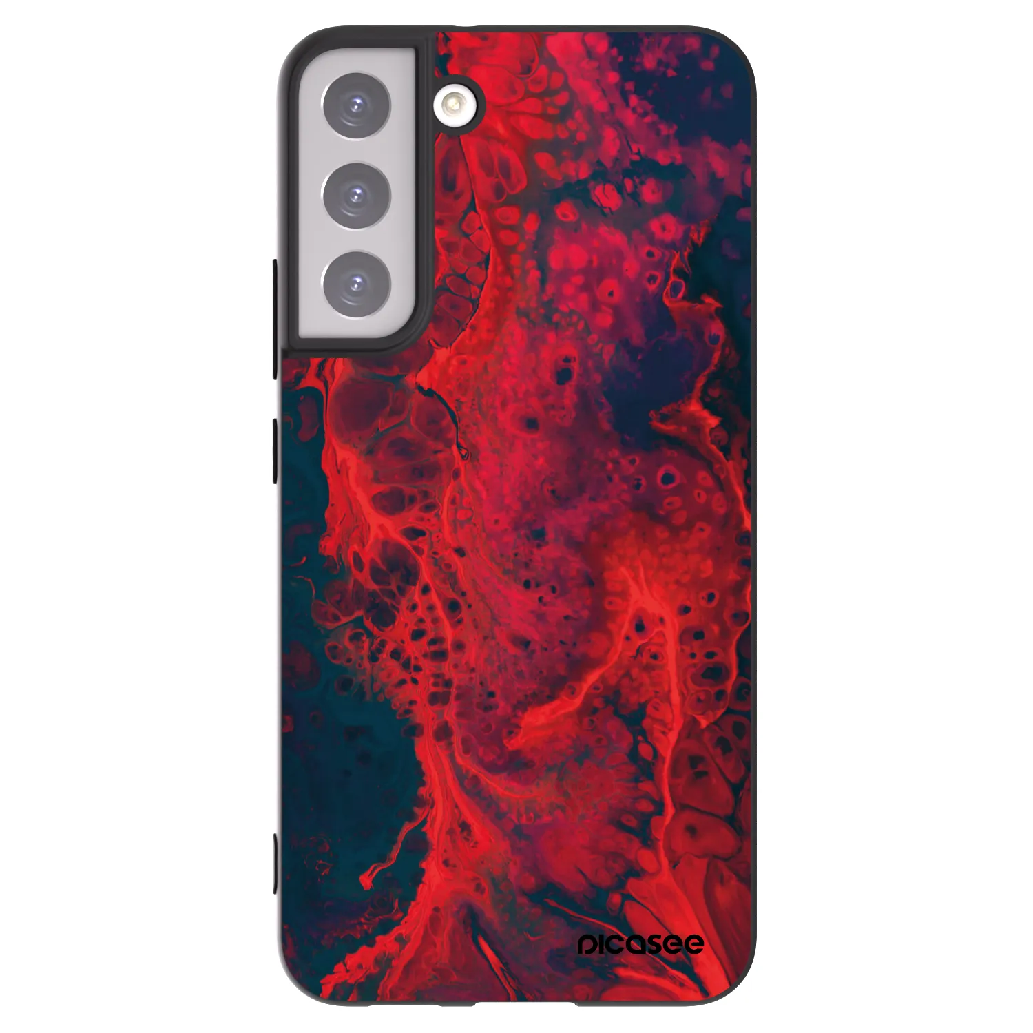 Picasee Μαύρη θήκη σιλικόνης για Samsung Galaxy S22+ 5G - Organic red