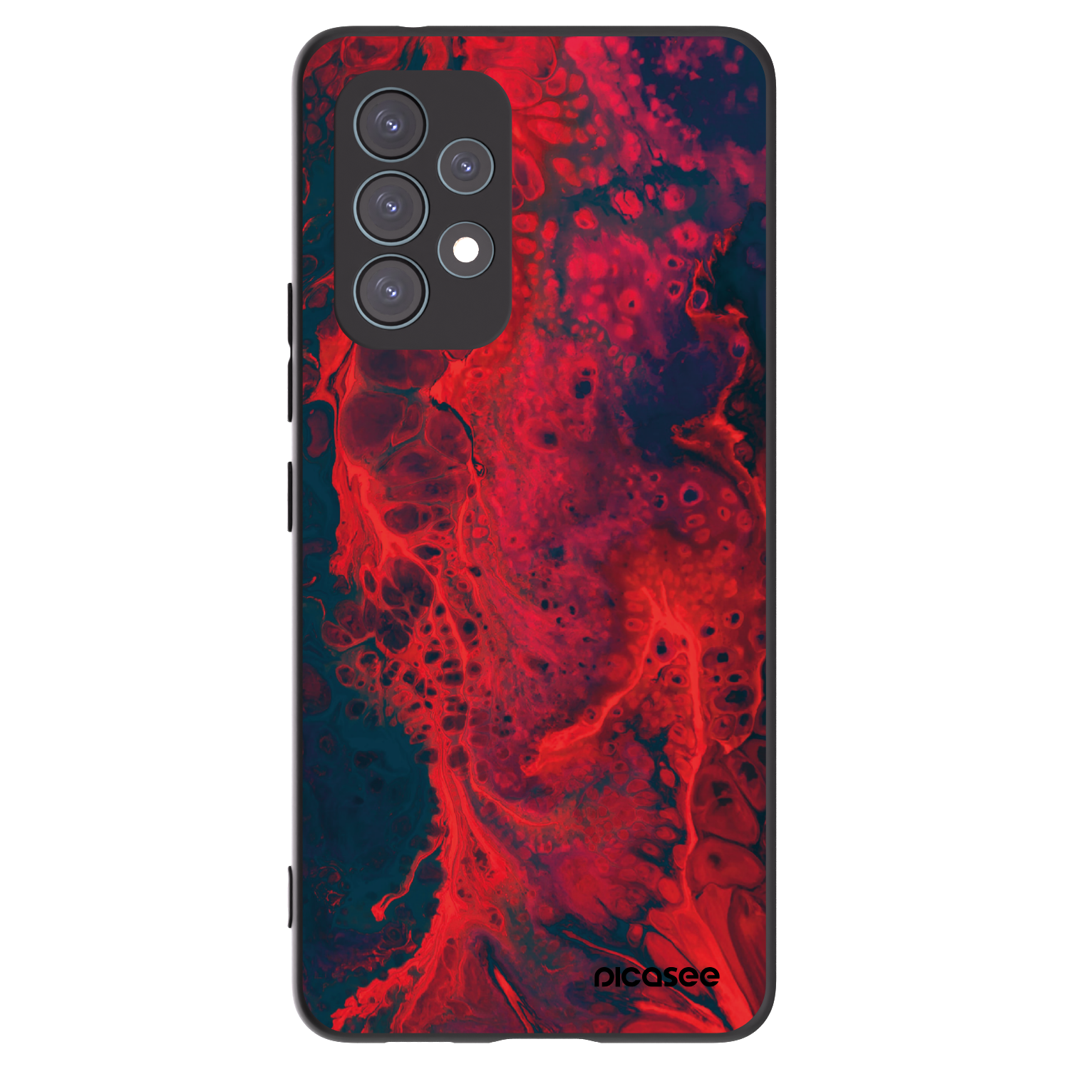Picasee Μαύρη θήκη σιλικόνης για Samsung Galaxy A53 5G A536 - Organic red