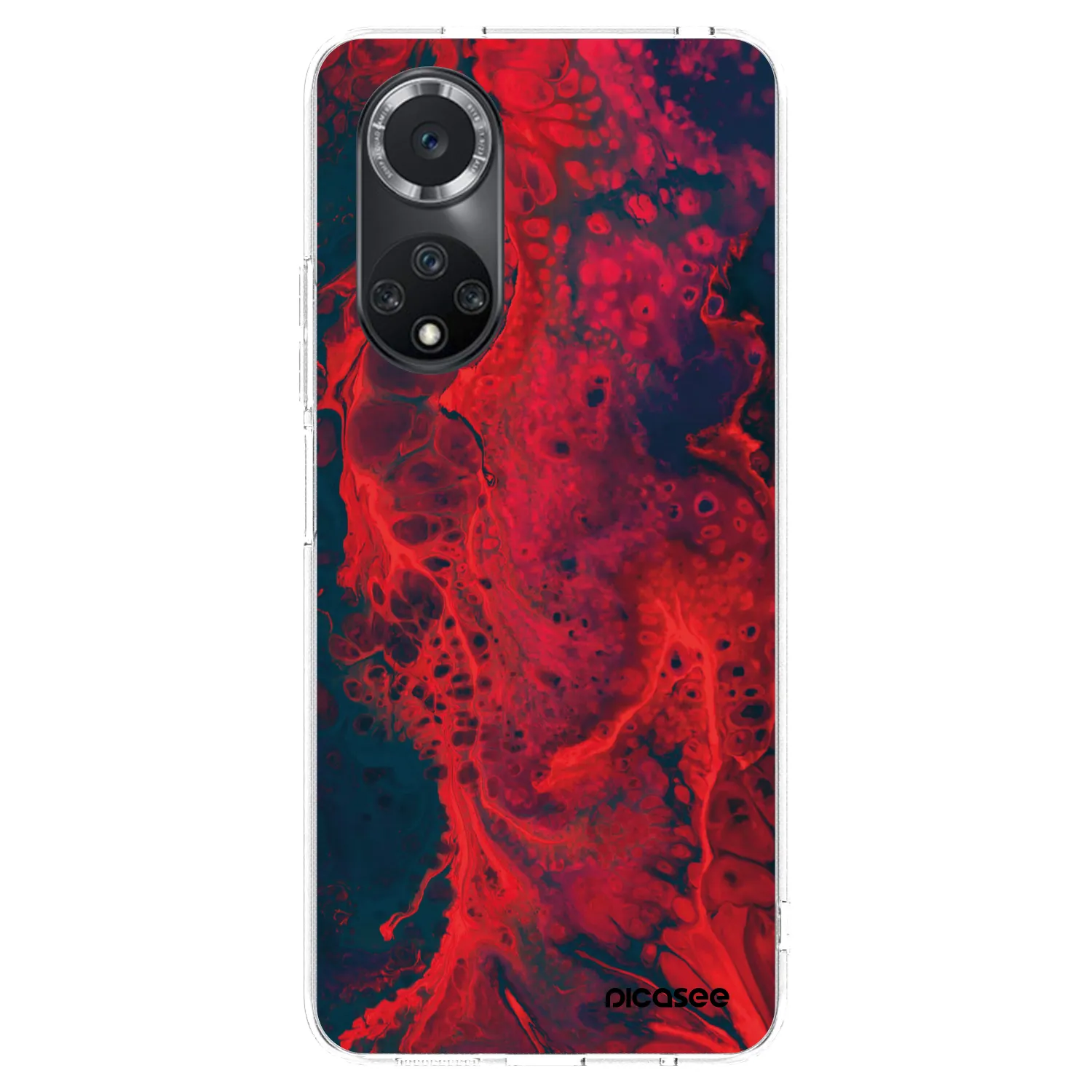 Picasee διαφανής θήκη σιλικόνης Huawei Nova 9 SE - Organic red