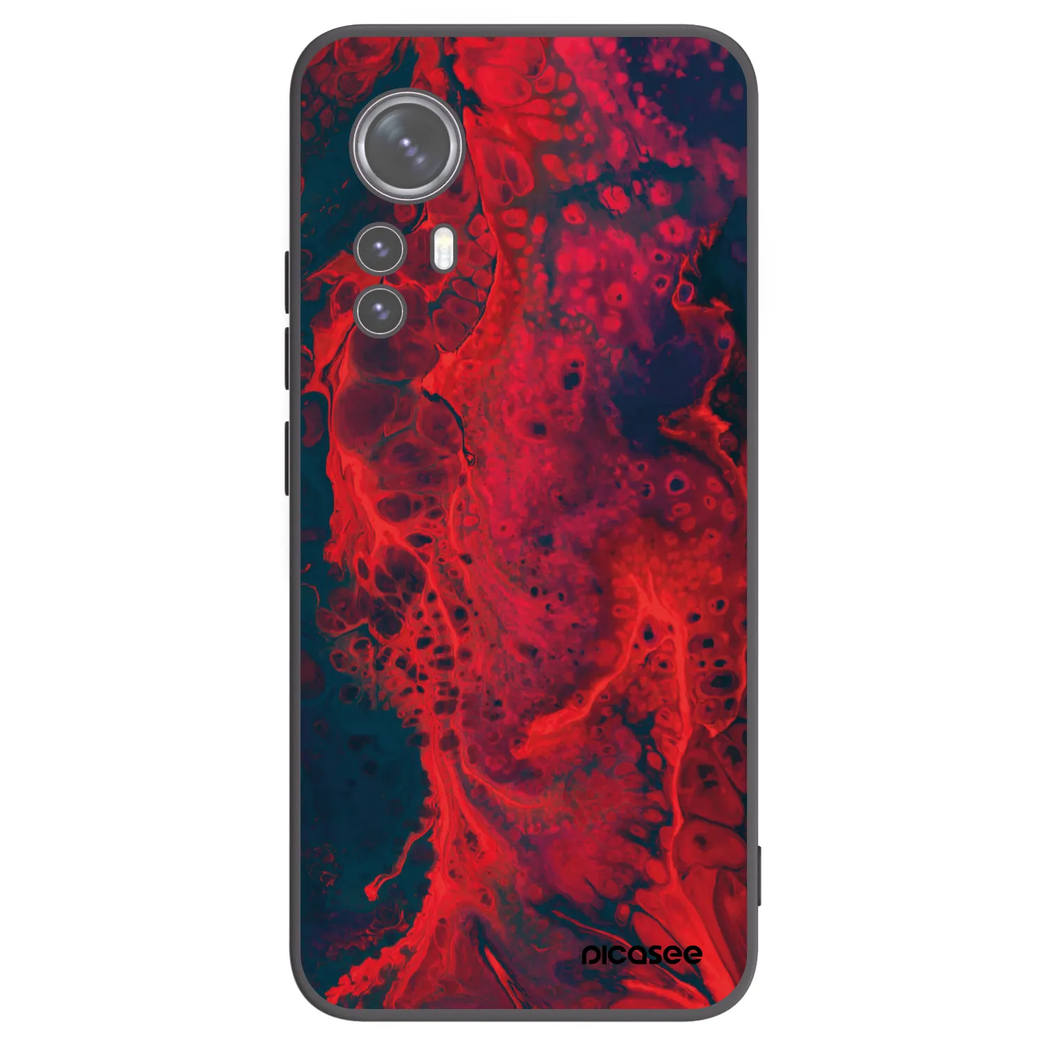 Picasee Μαύρη θήκη σιλικόνης για Xiaomi 12 - Organic red