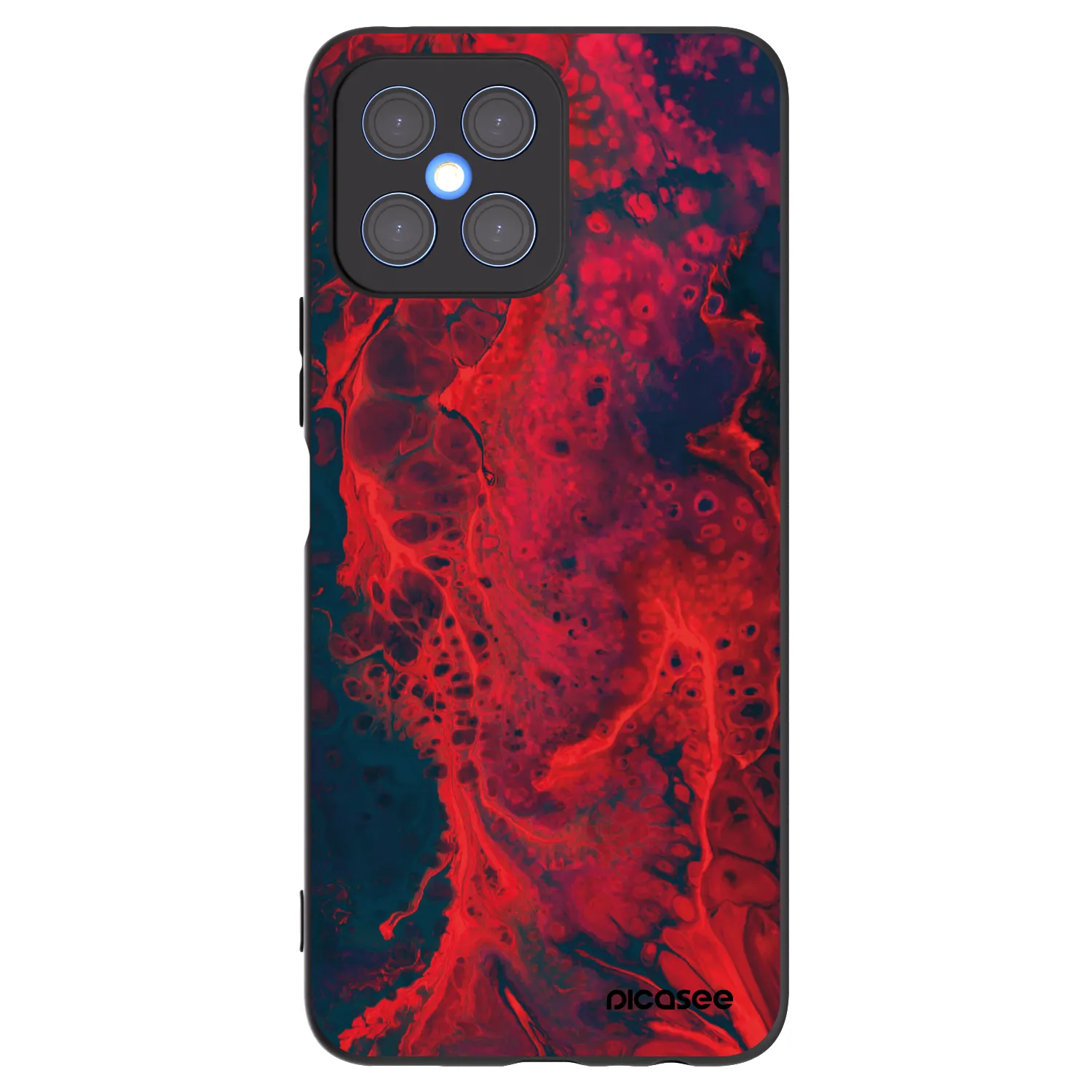 Picasee Μαύρη θήκη σιλικόνης για Honor X8 4G - Organic red