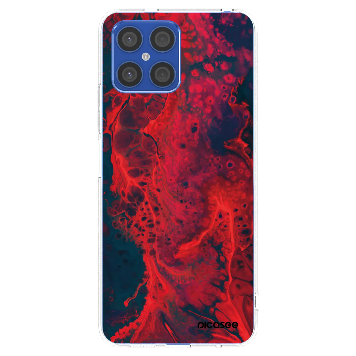 Picasee διαφανής θήκη σιλικόνης Honor X8 4G - Organic red