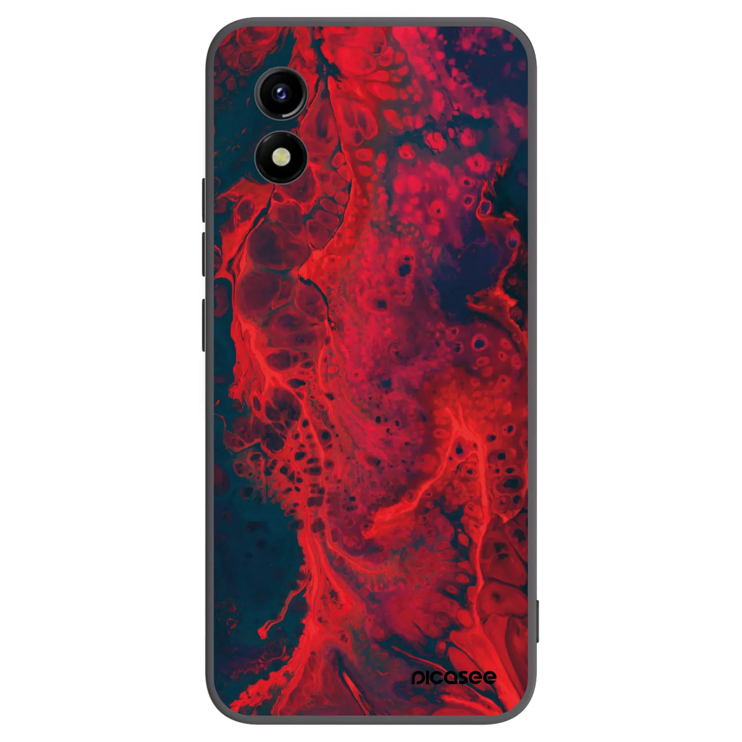 Picasee Μαύρη θήκη σιλικόνης για Vivo Y01 - Organic red