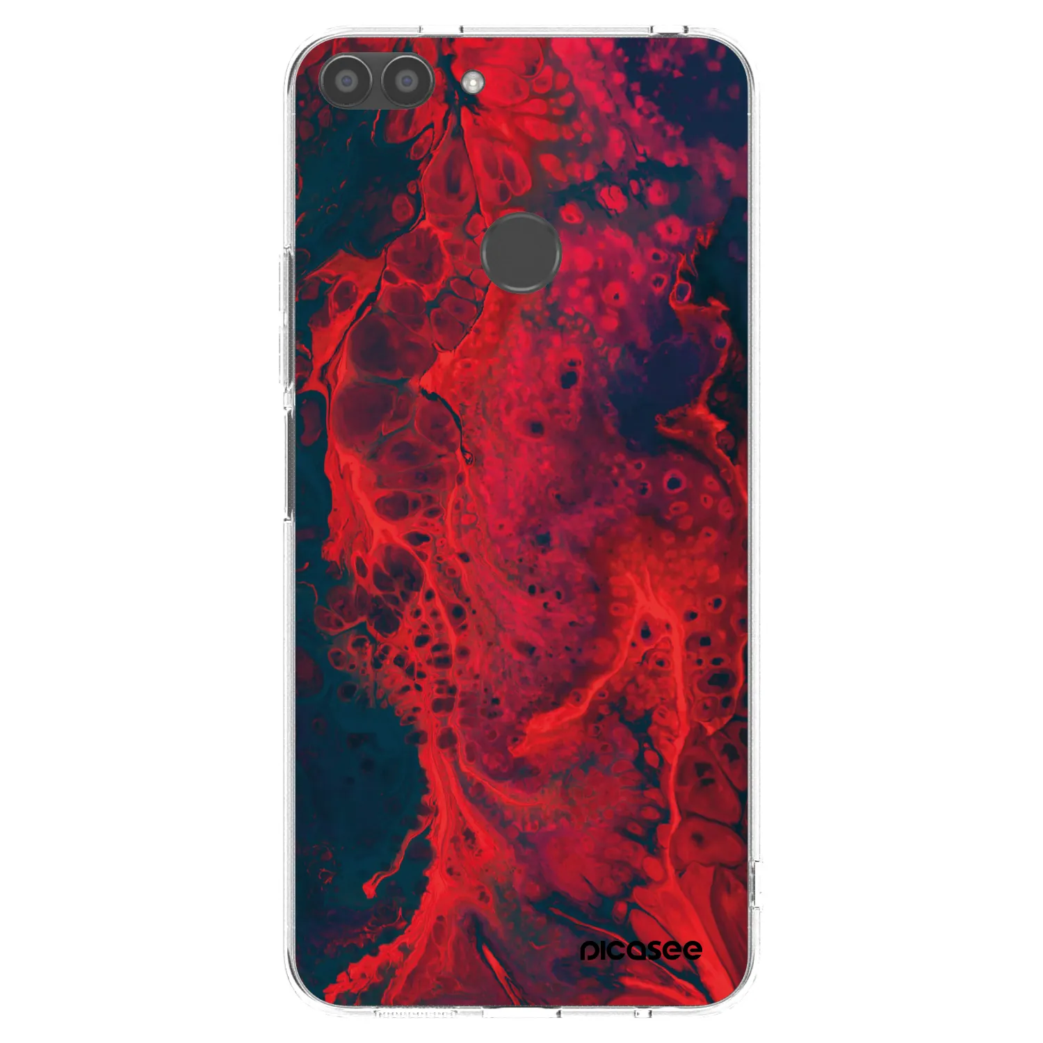 Picasee διαφανής θήκη σιλικόνης Huawei P Smart - Organic red