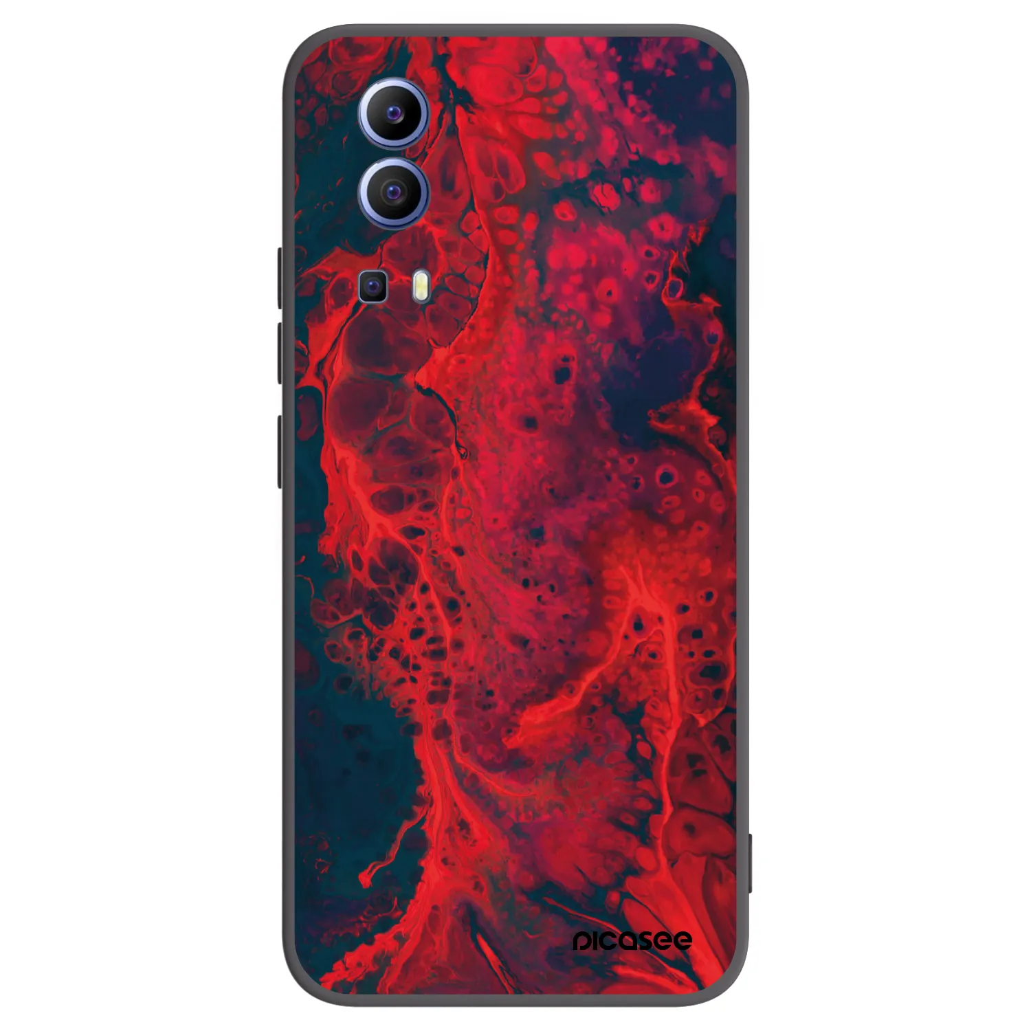 Picasee Μαύρη θήκη σιλικόνης για Vivo Y52 5G - Organic red