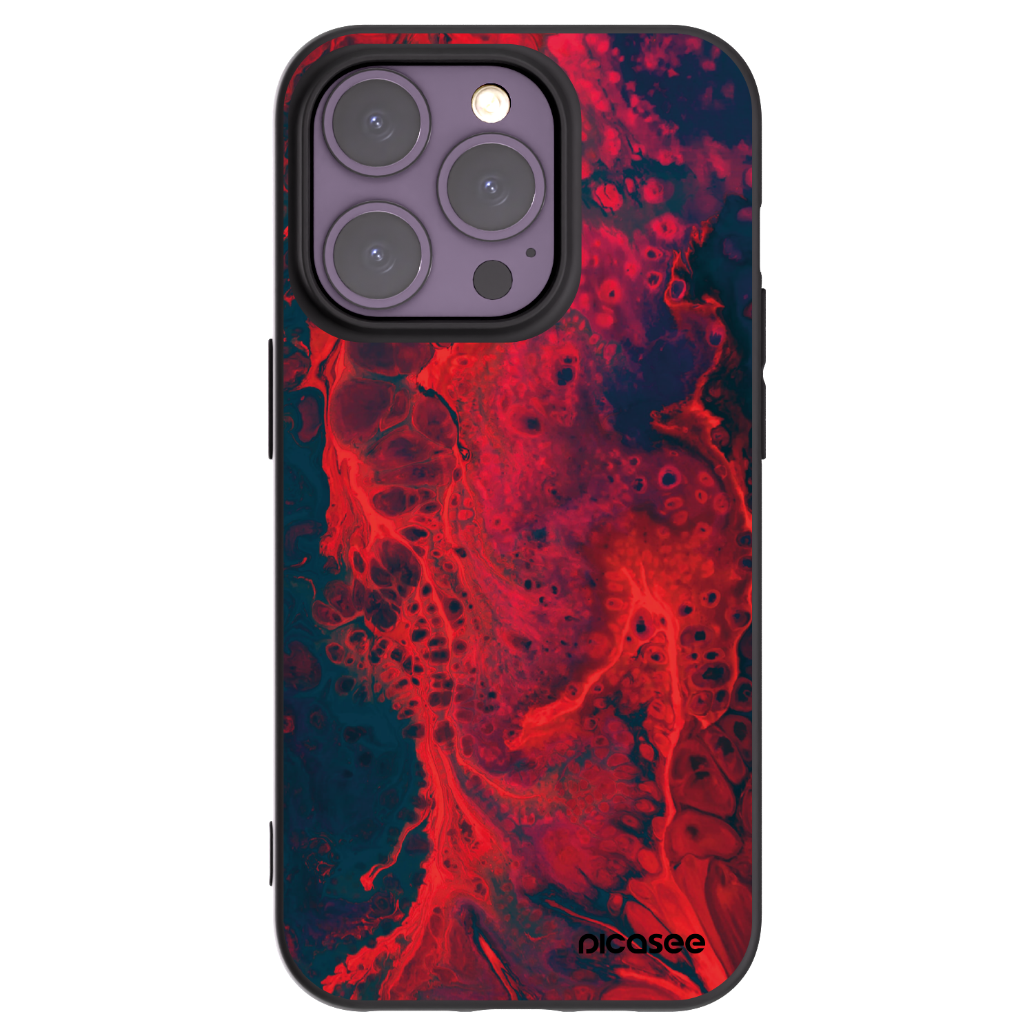 Picasee Μαύρη θήκη σιλικόνης για Apple iPhone 14 Pro - Organic red