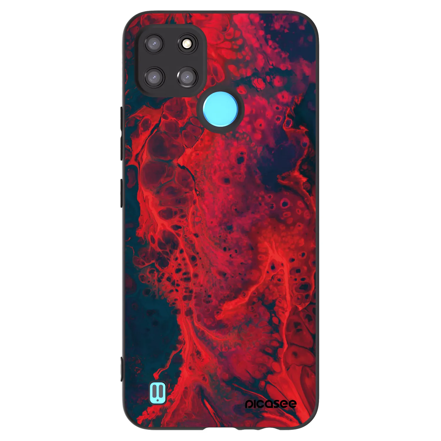 Picasee Μαύρη θήκη σιλικόνης για Realme C21Y - Organic red