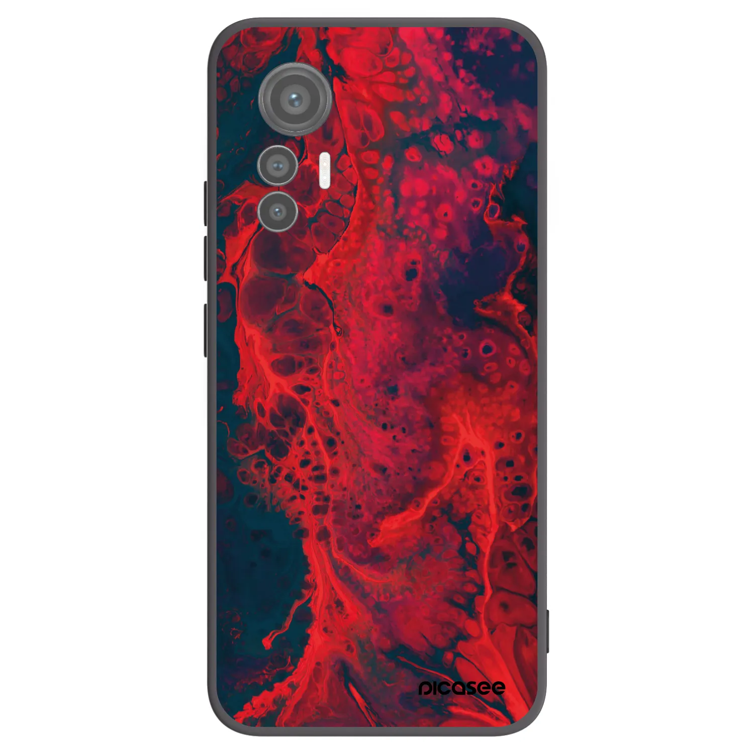 Picasee Μαύρη θήκη σιλικόνης για Xiaomi 12 Lite - Organic red