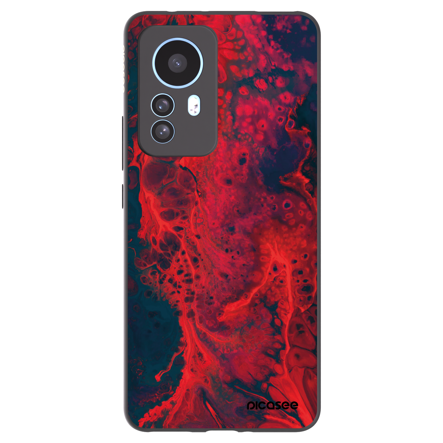Picasee Μαύρη θήκη σιλικόνης για Xiaomi 12T - Organic red