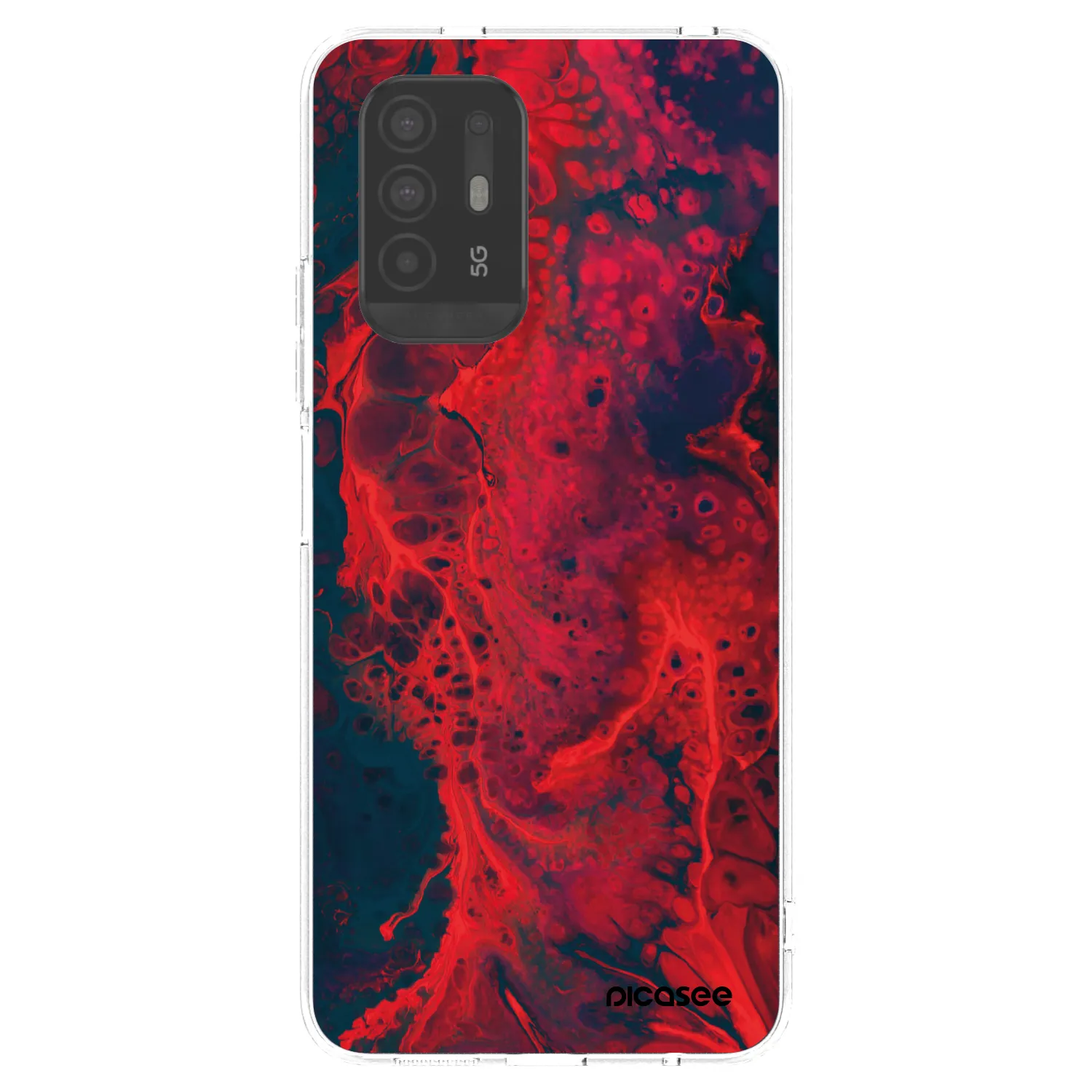 Picasee διαφανής θήκη σιλικόνης OPPO A94 5G - Organic red