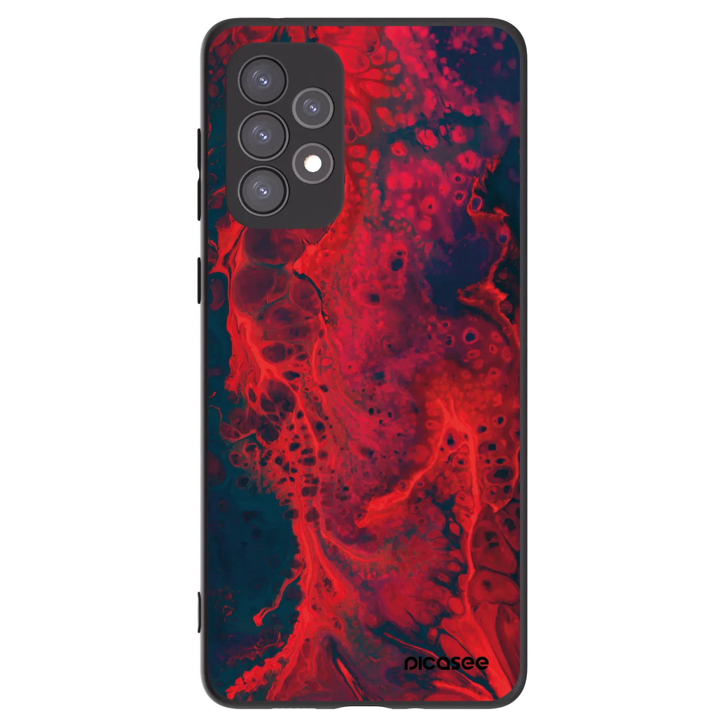 Picasee Μαύρη θήκη σιλικόνης για Samsung Galaxy A73 5G - Organic red
