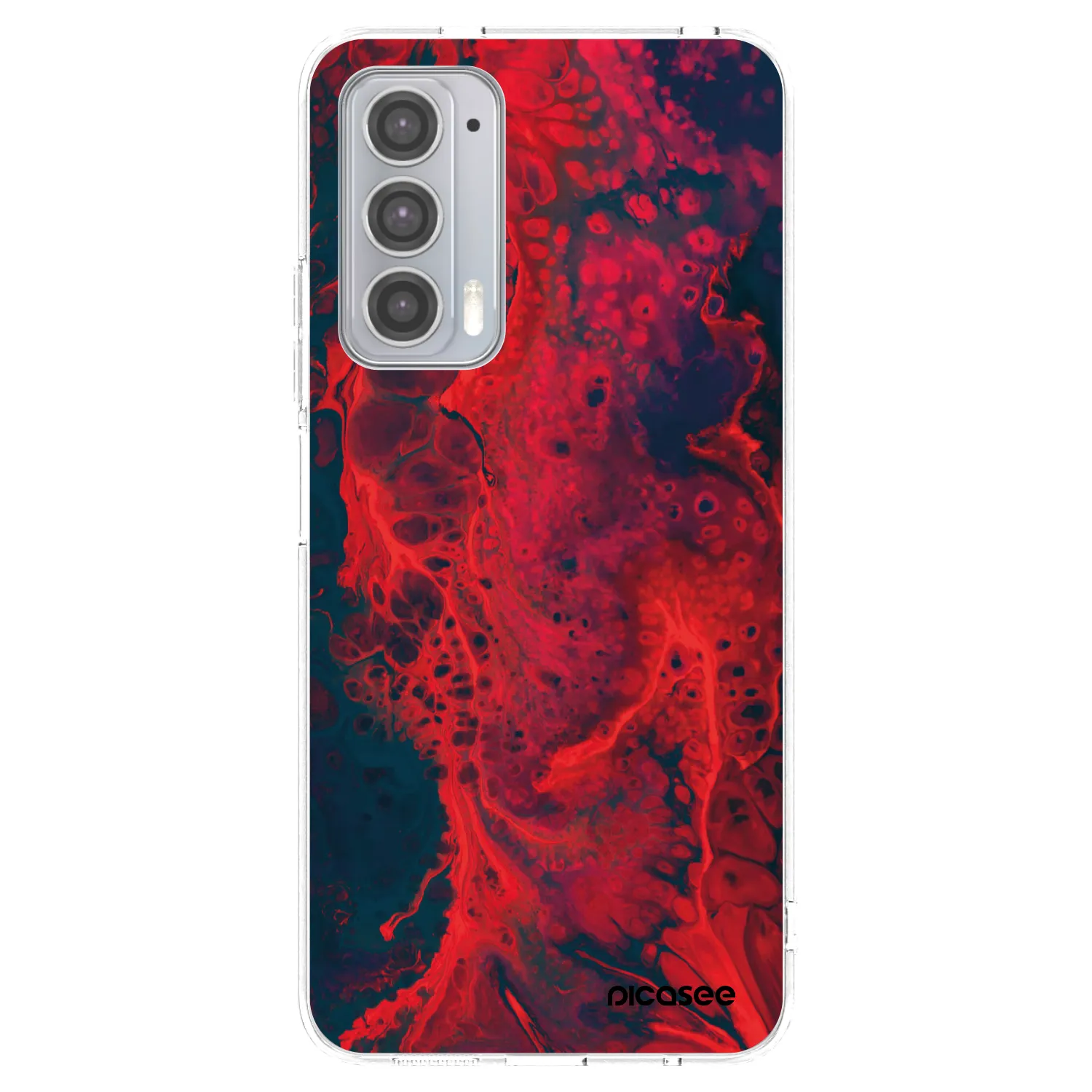 Picasee διαφανής θήκη σιλικόνης Motorola Edge 20 - Organic red
